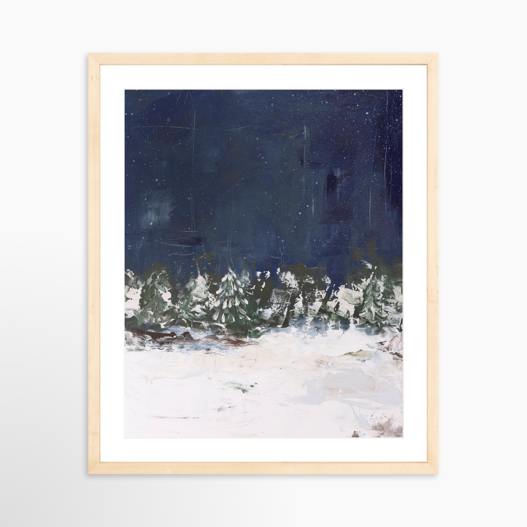 16x20 / Natural Frame + White Mat