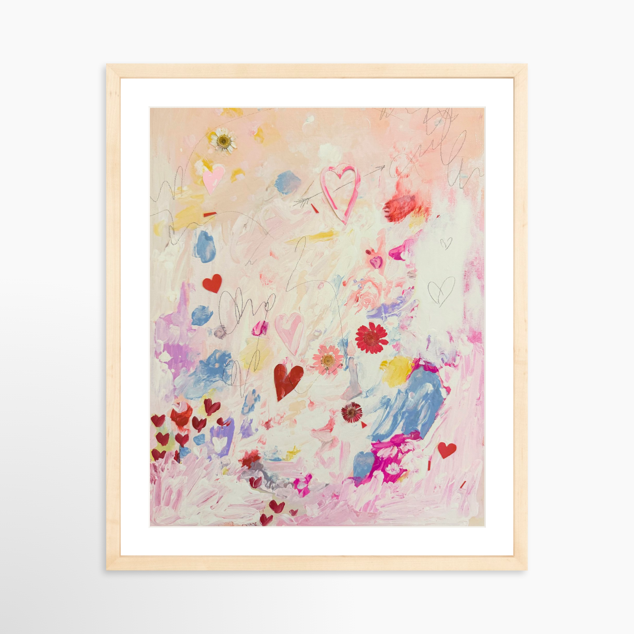 16x20 / Natural Frame + White Mat