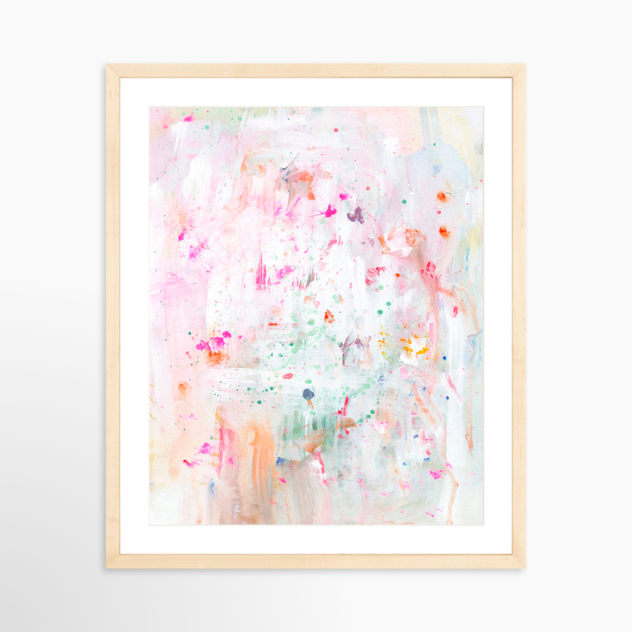 16x20 / Natural Frame + White Mat