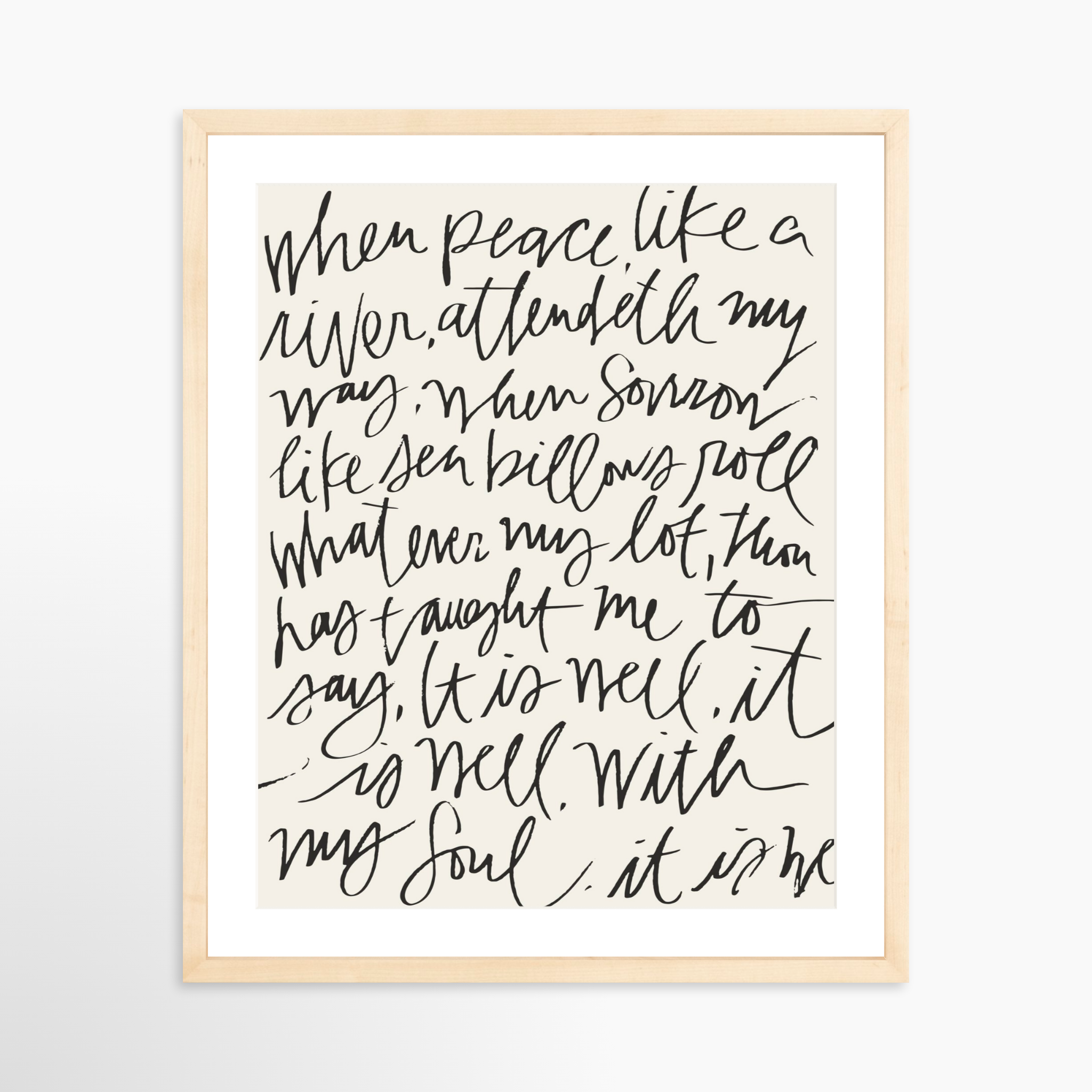 16x20 / Natural Frame + White Mat