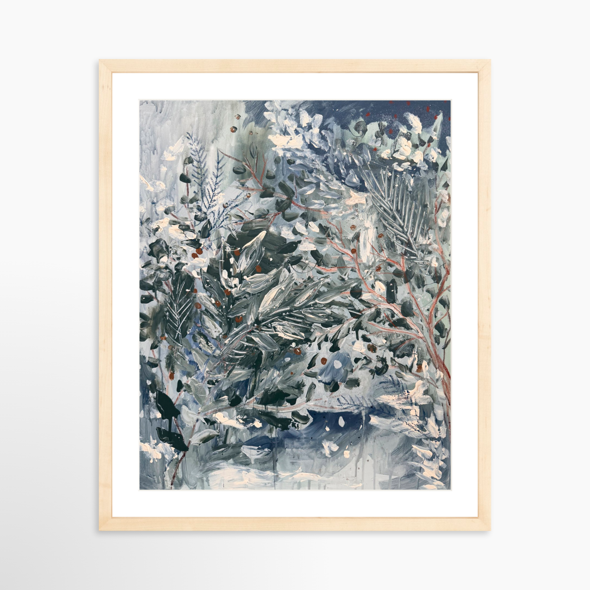 16x20 / Natural Frame + White Mat