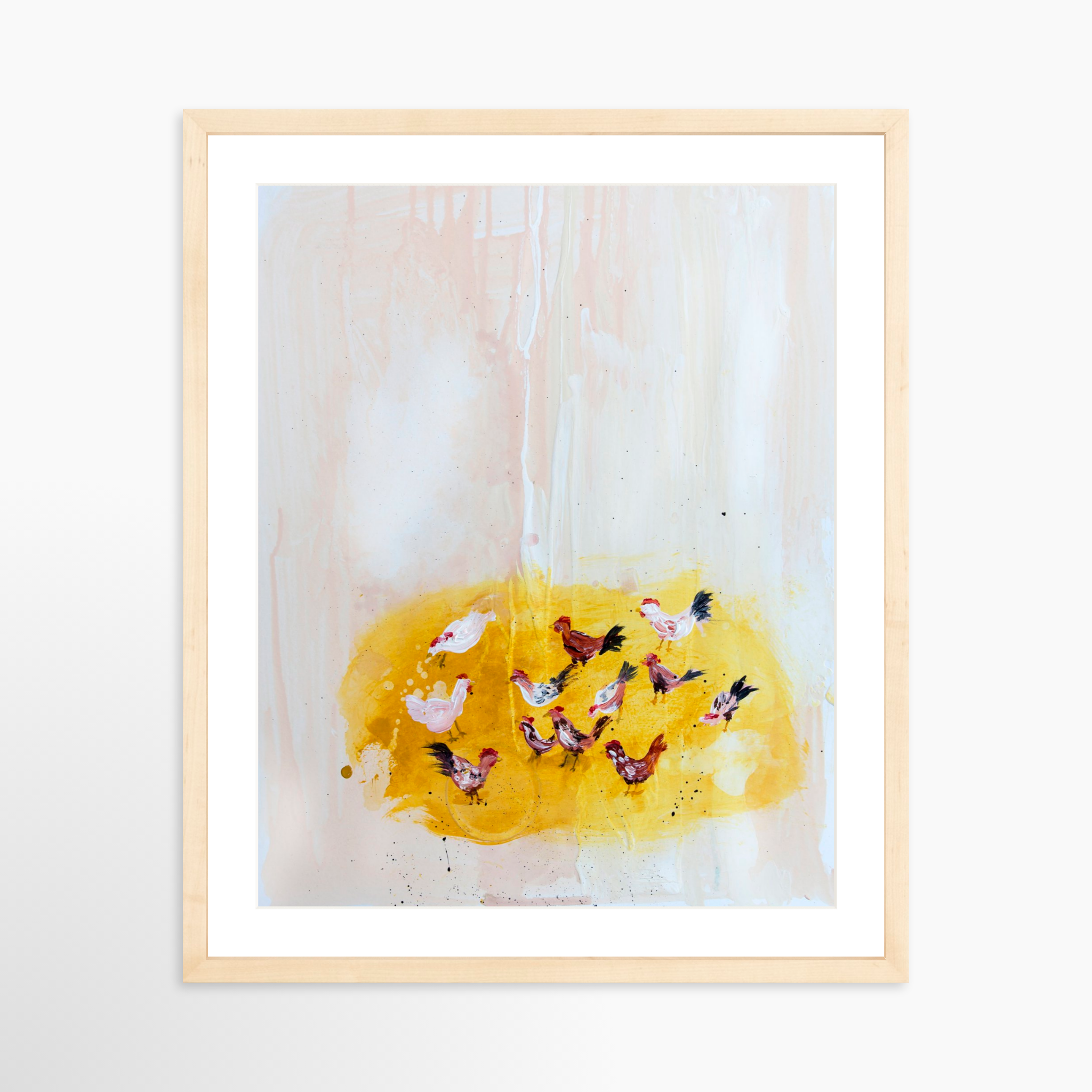 16x20 / Natural Frame + White Mat