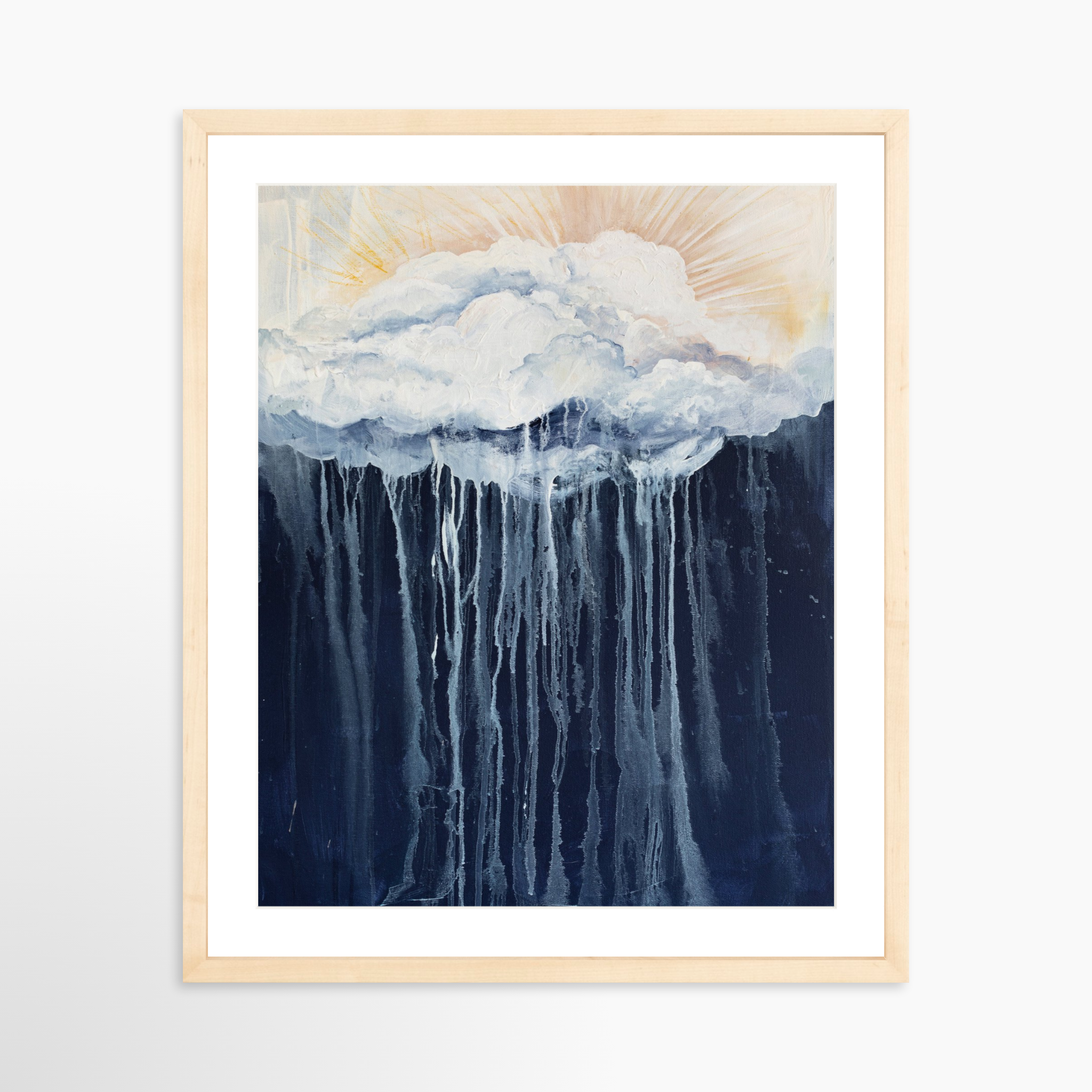 16x20 / Natural Frame + White Mat