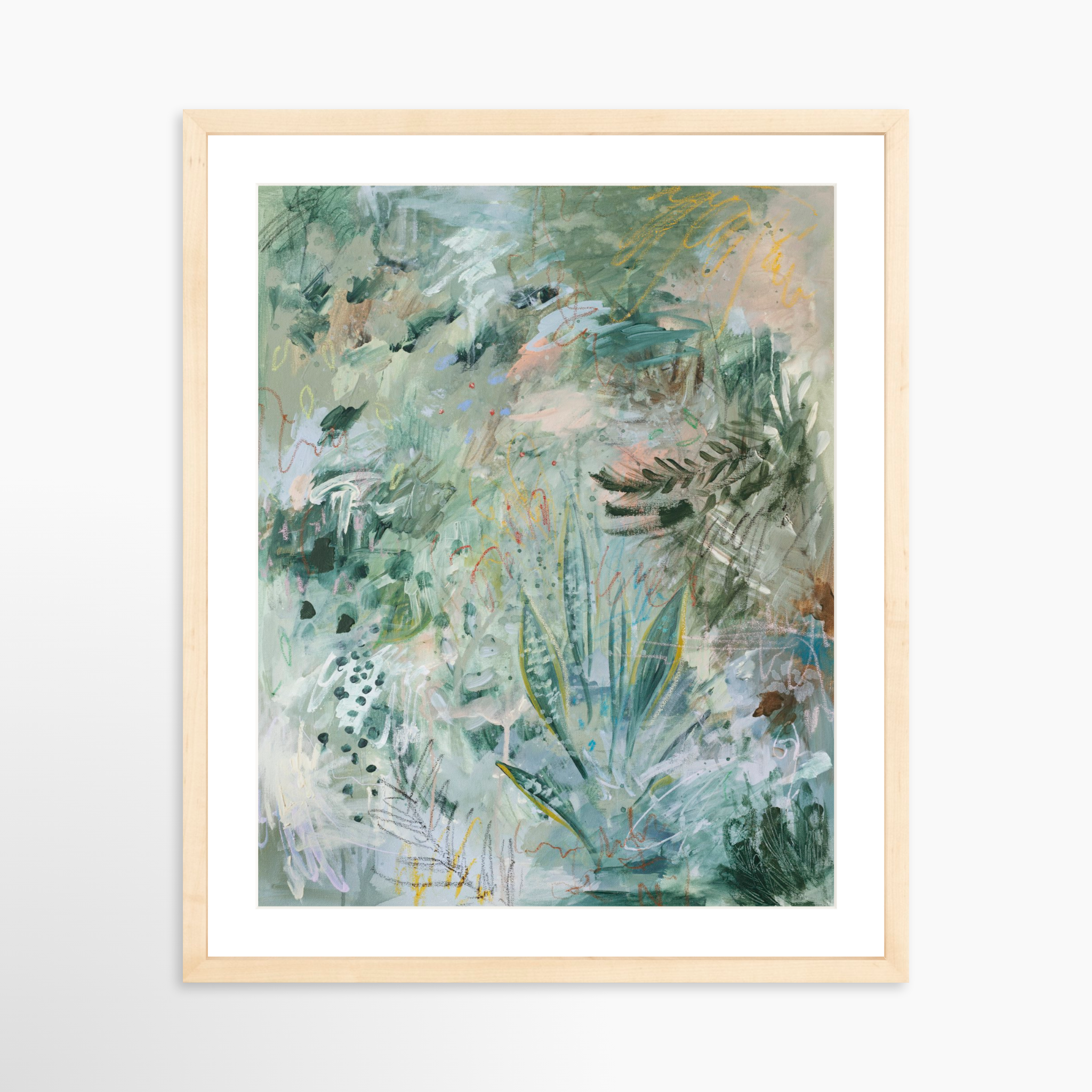 16x20 / Natural Frame + White Mat