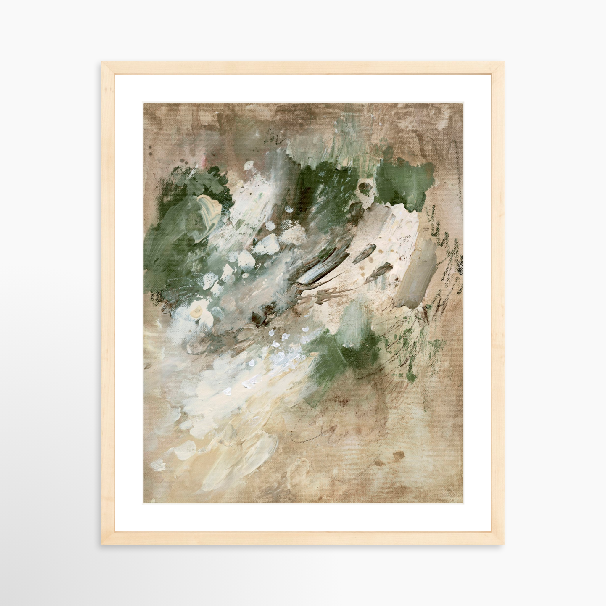 16x20 / Natural Frame + White Mat