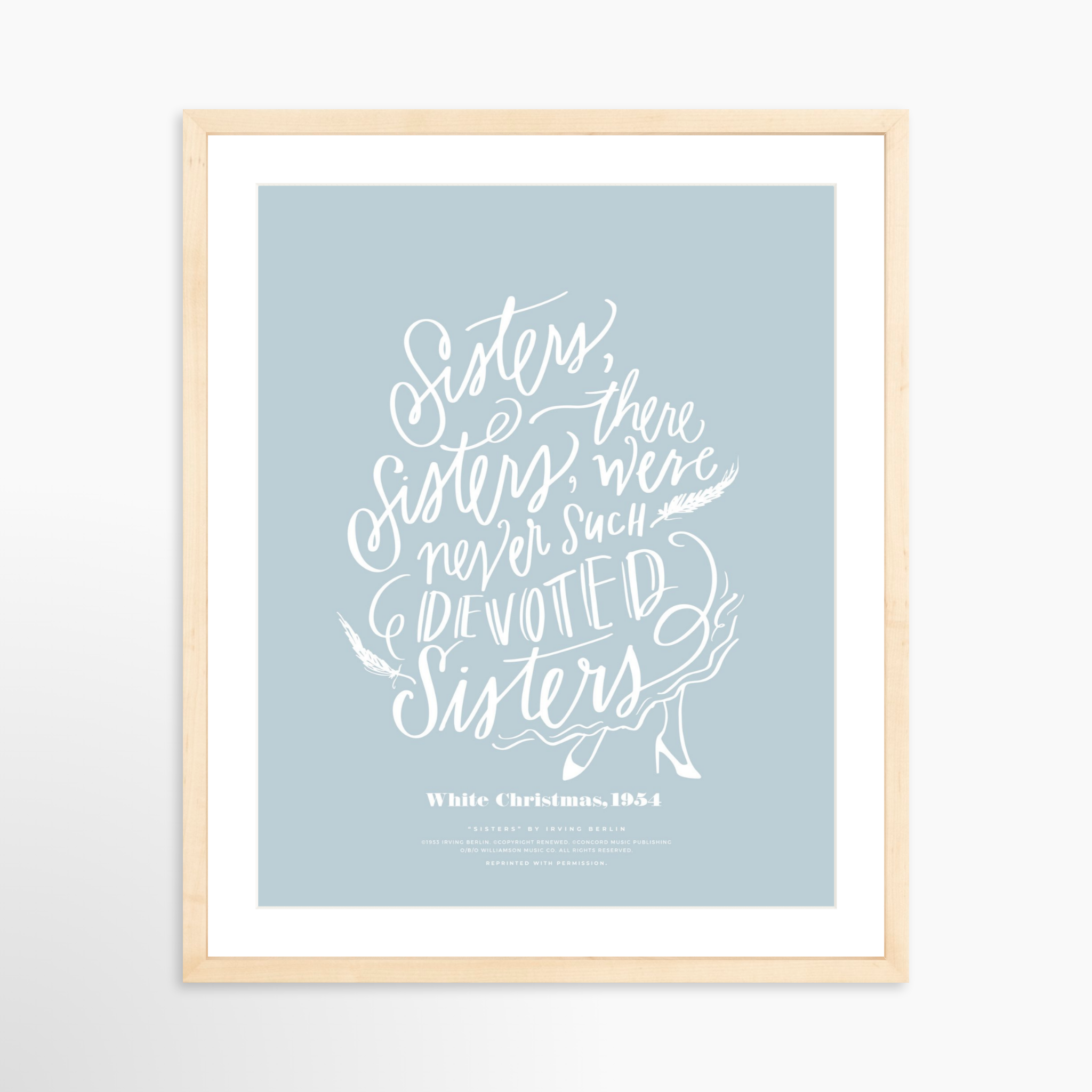 16x20 / Natural Frame + White Mat