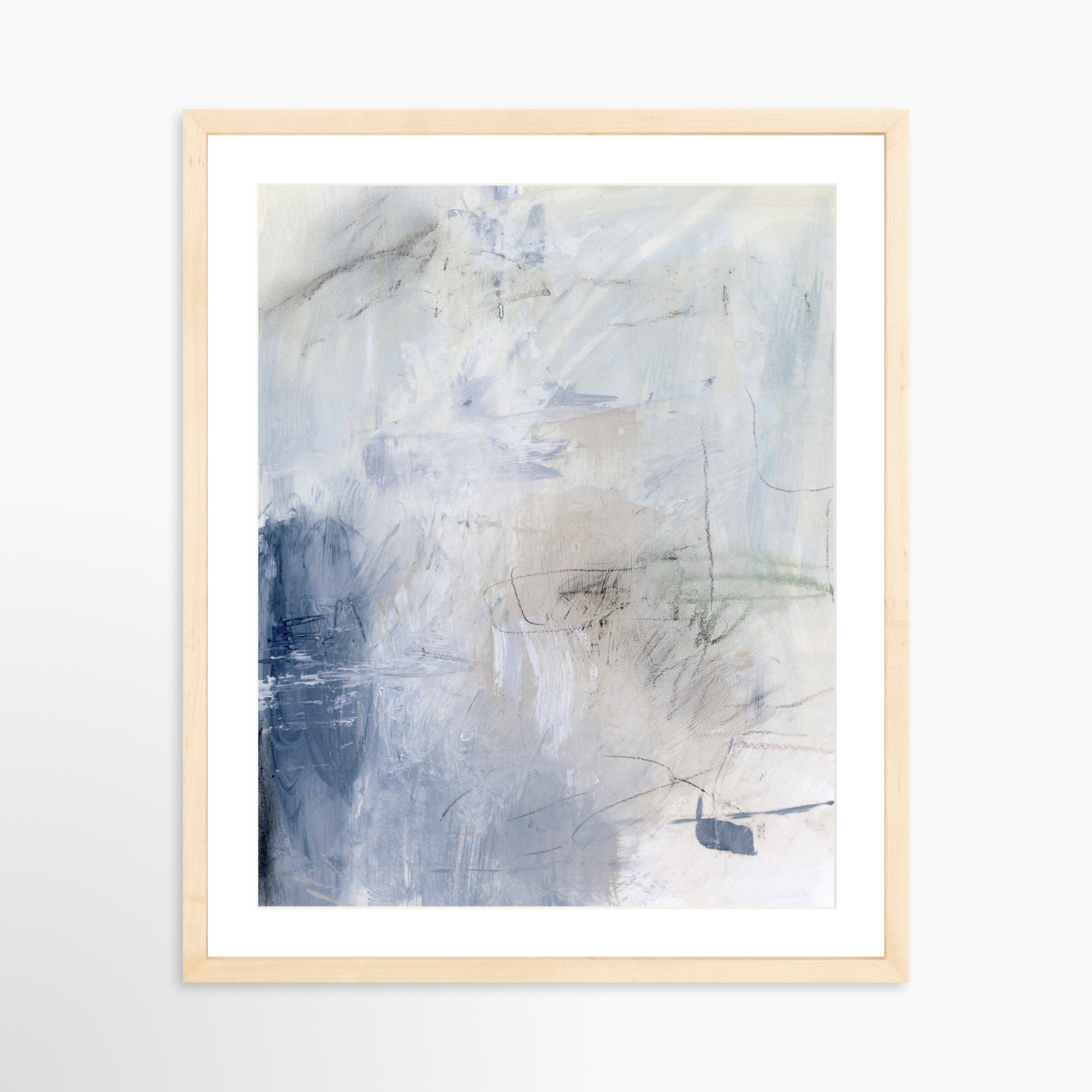 16x20 / Natural Frame + White Mat