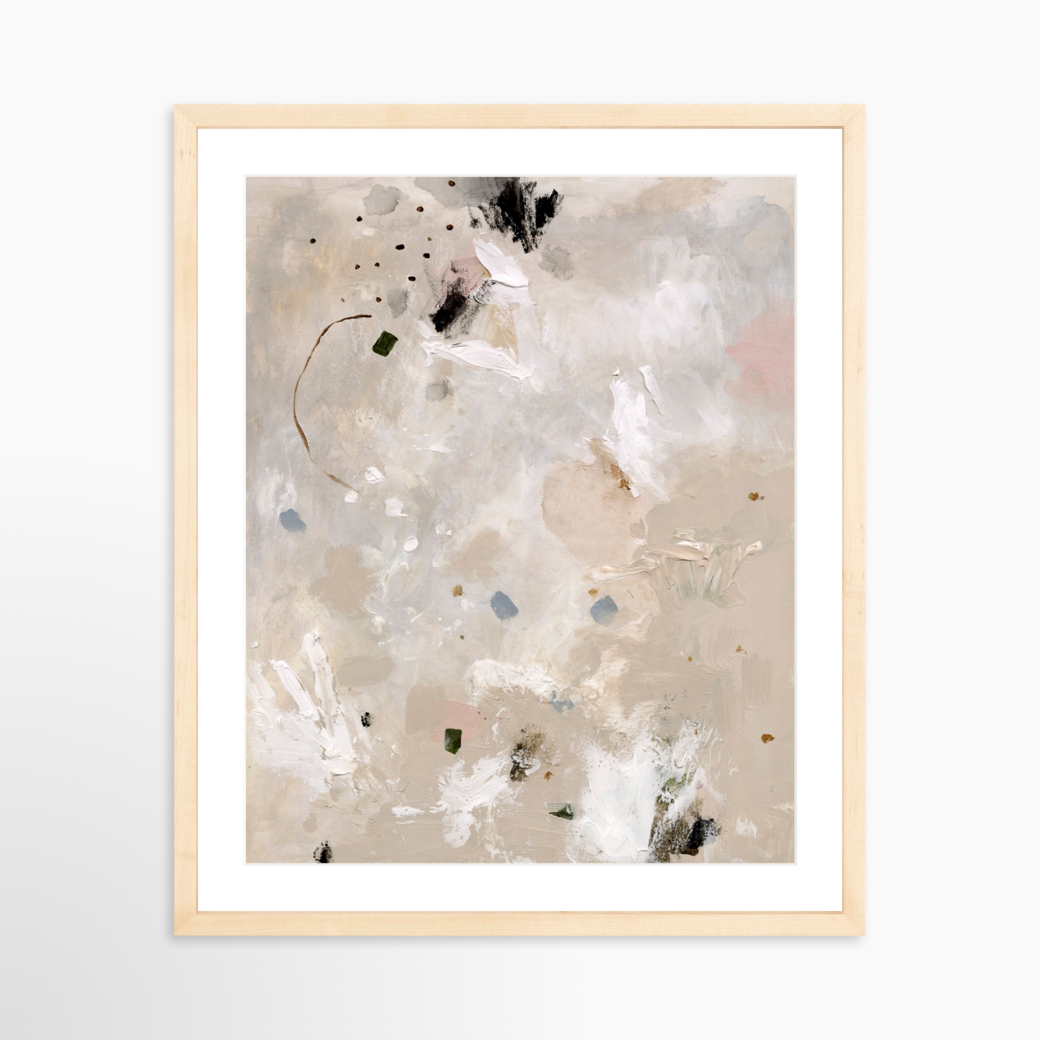 16x20 / Natural Frame + White Mat