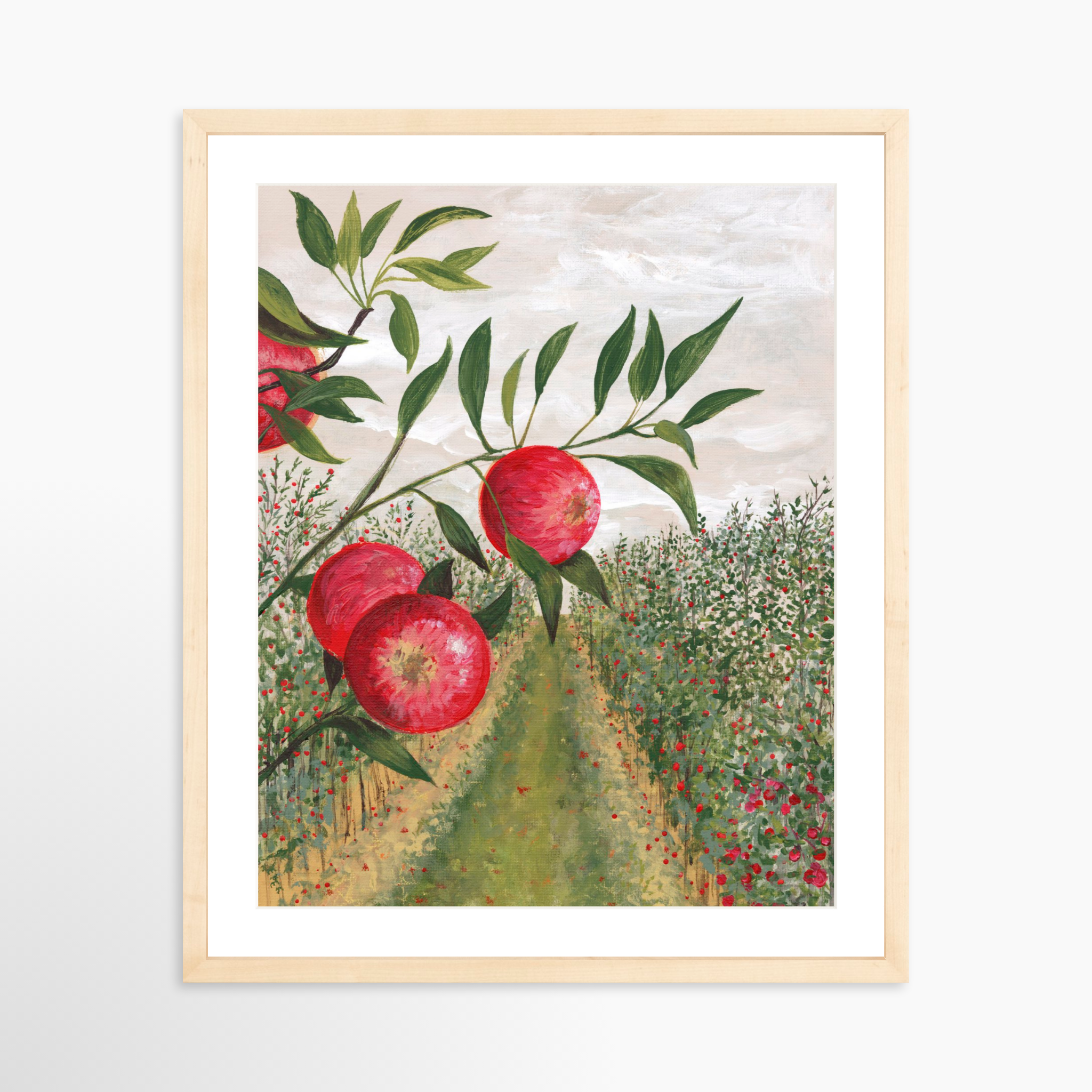 16x20 / Natural Frame + White Mat