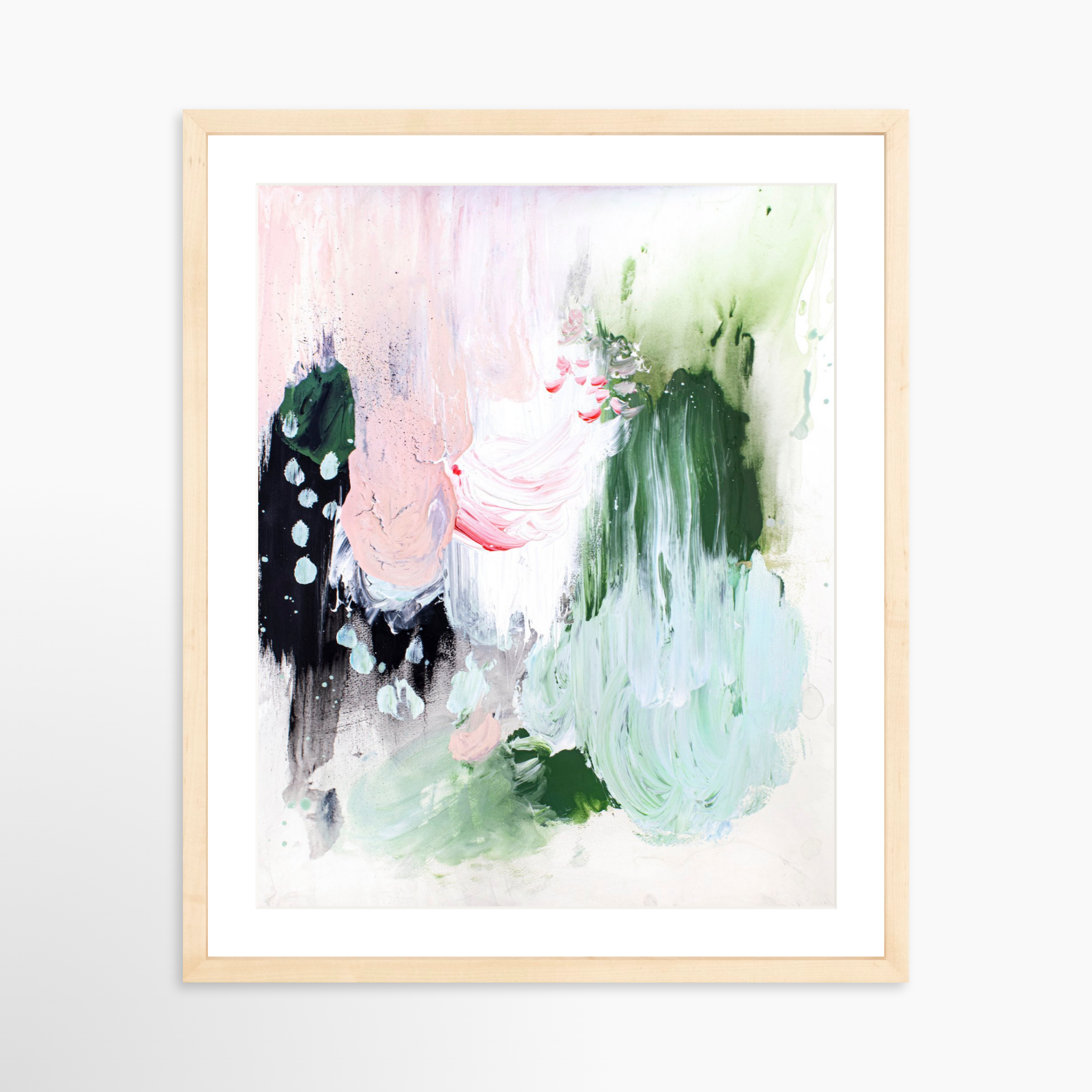16x20 / Natural Frame + White Mat