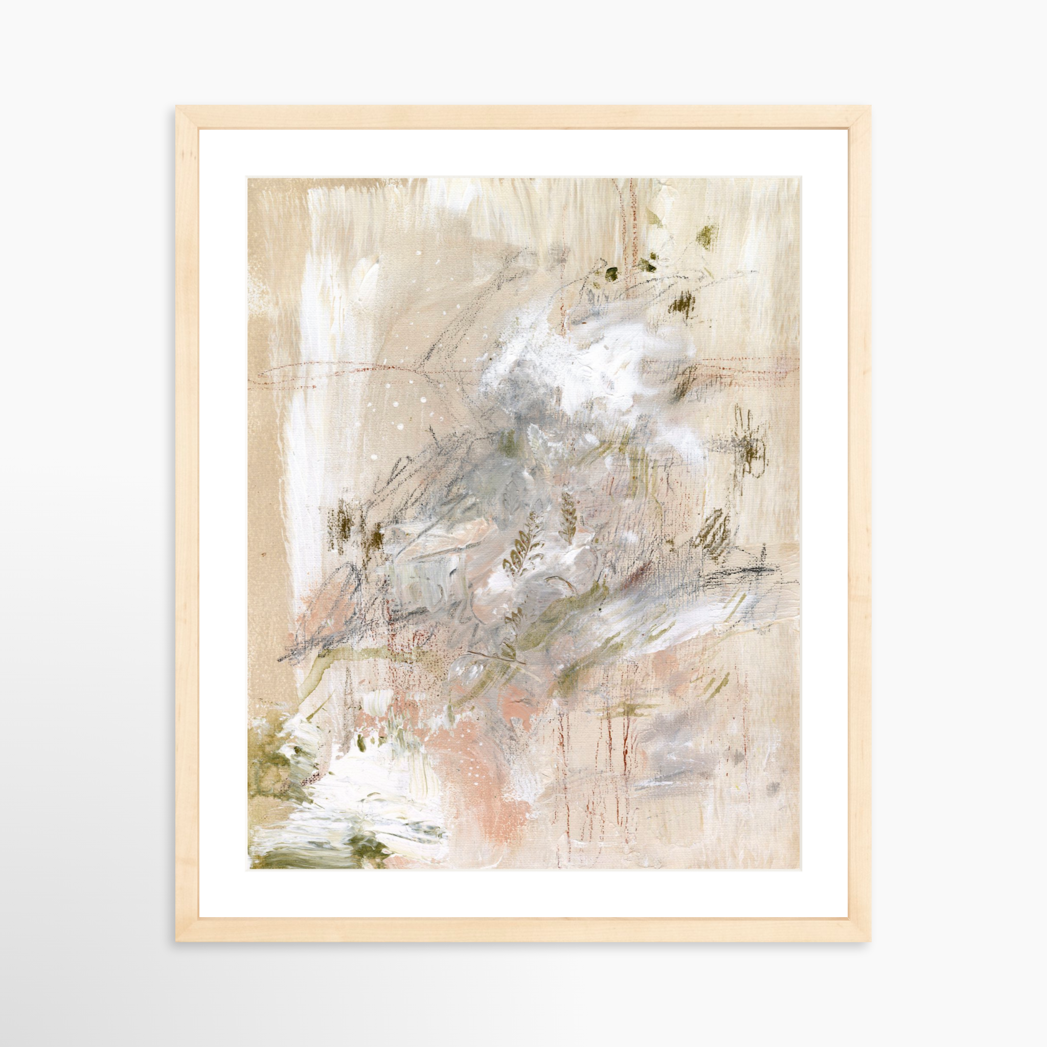 16x20 / Natural Frame + White Mat