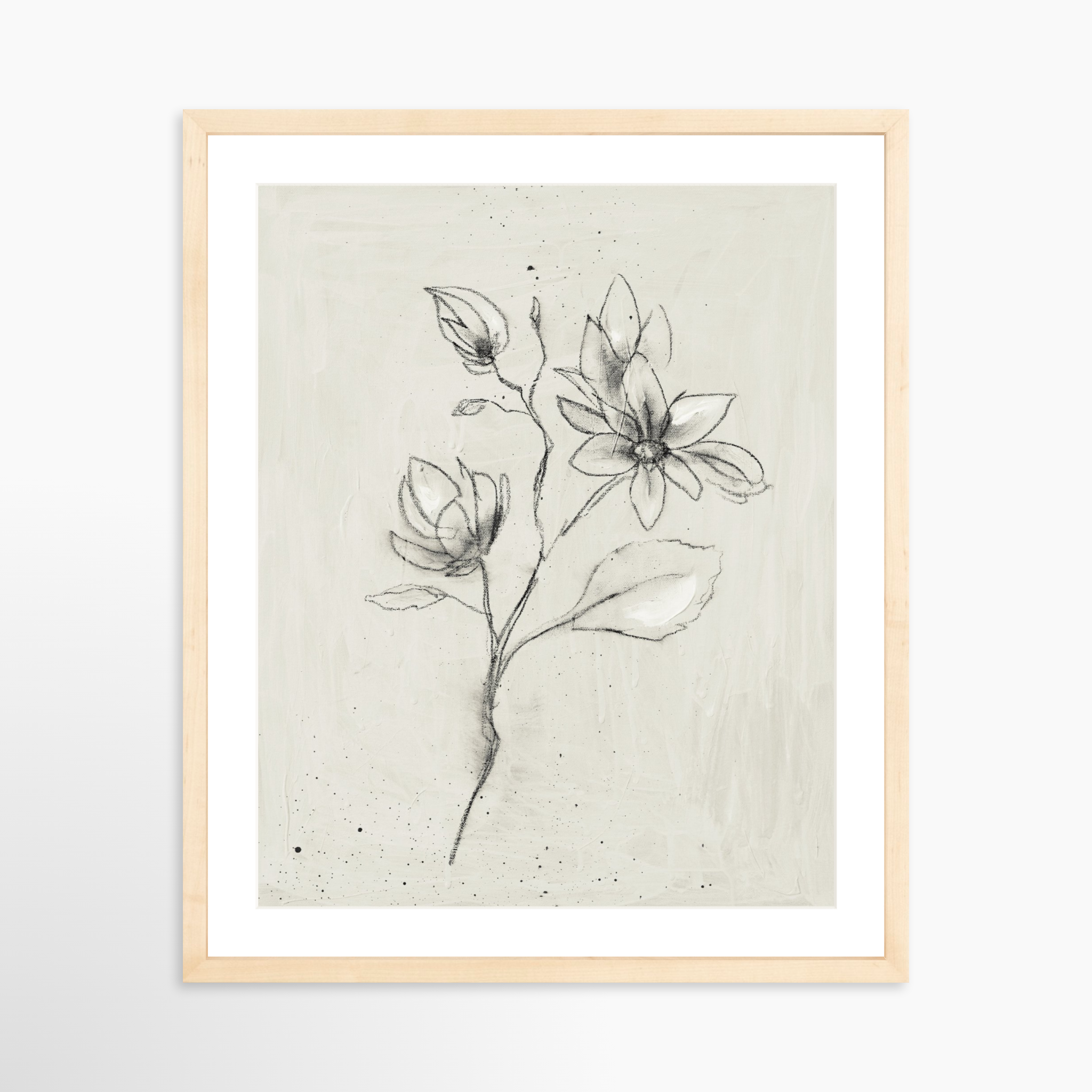 16x20 / Natural Frame + White Mat