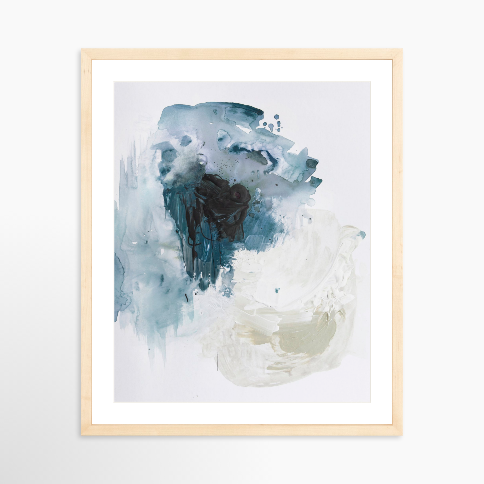 16x20 / Natural Frame + White Mat