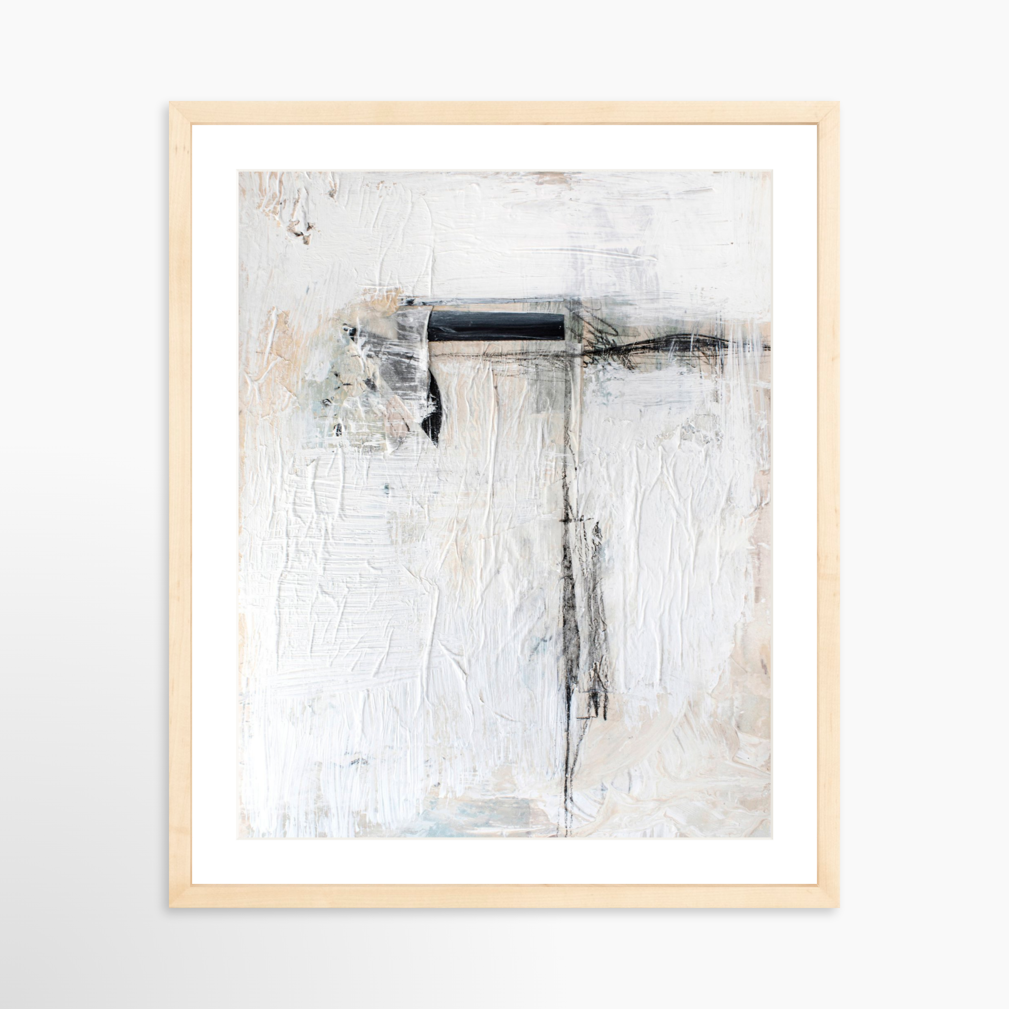 16x20 / Natural Frame + White Mat