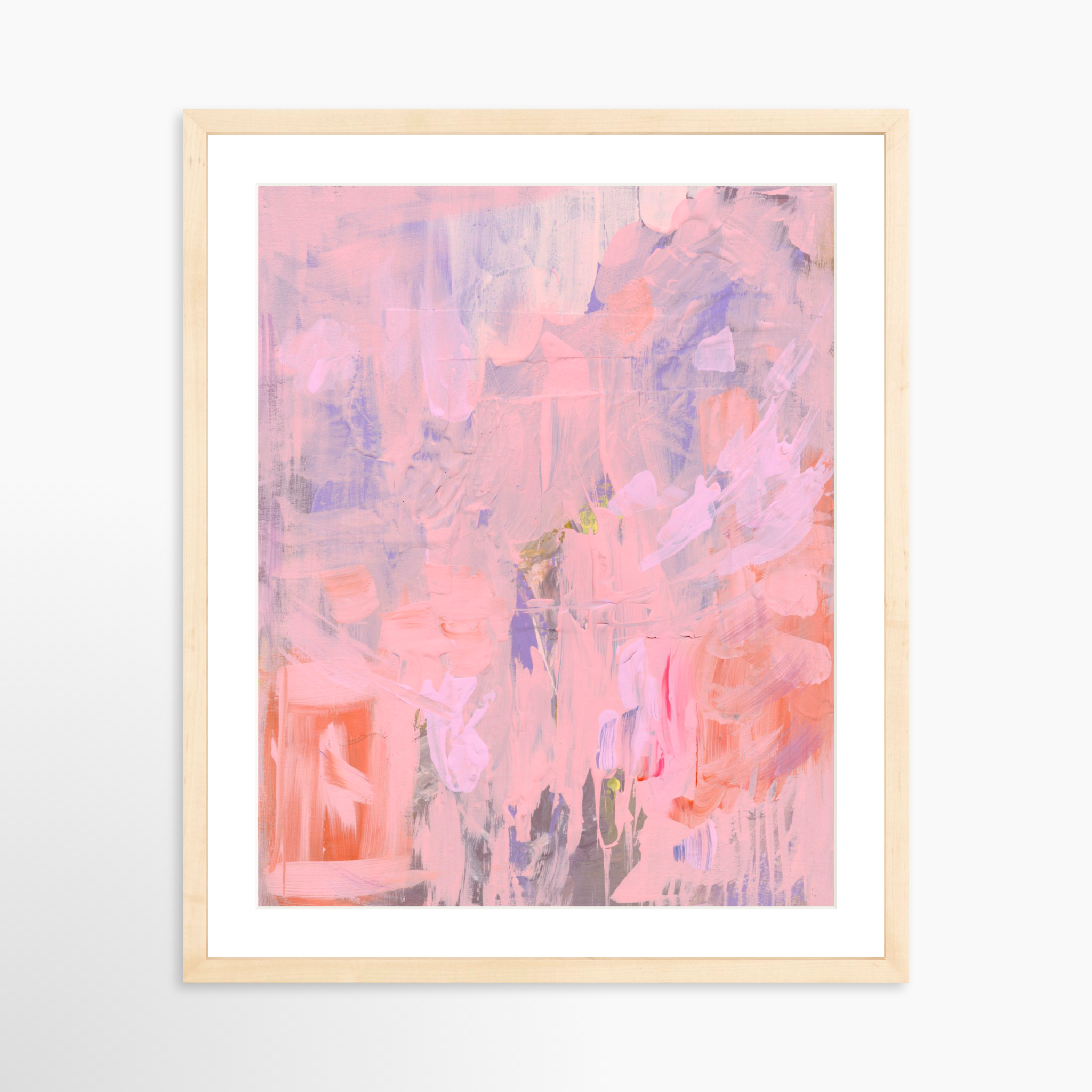 16x20 / Natural Frame + White Mat