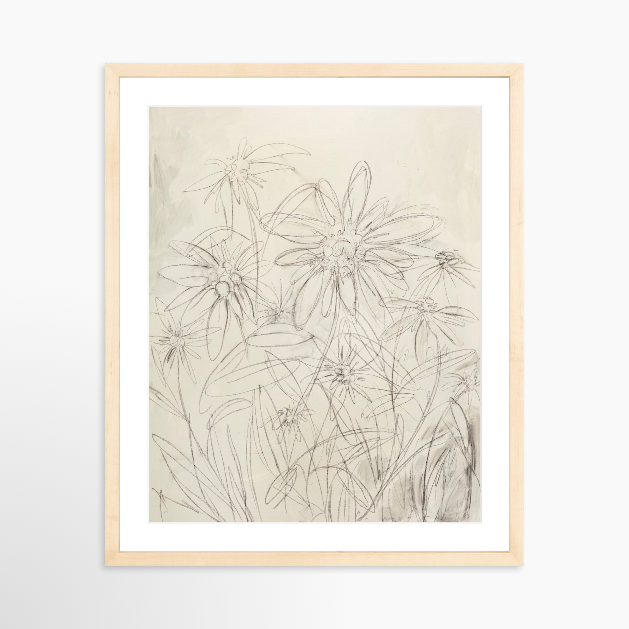 16x20 / Natural Frame + White Mat