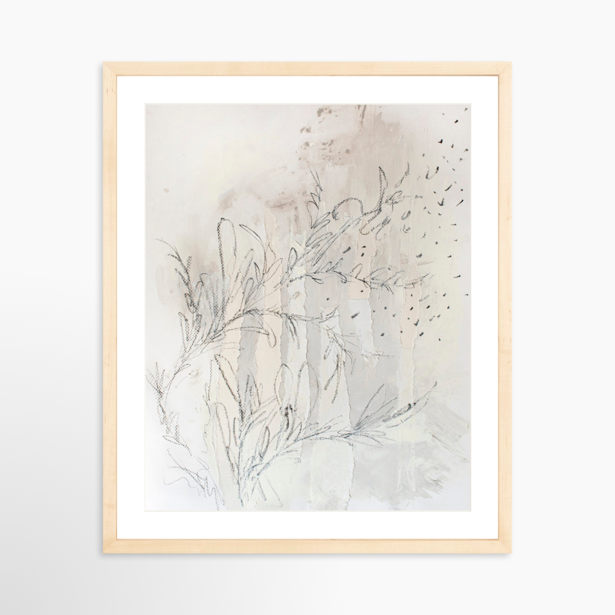 16x20 / Natural Frame + White Mat