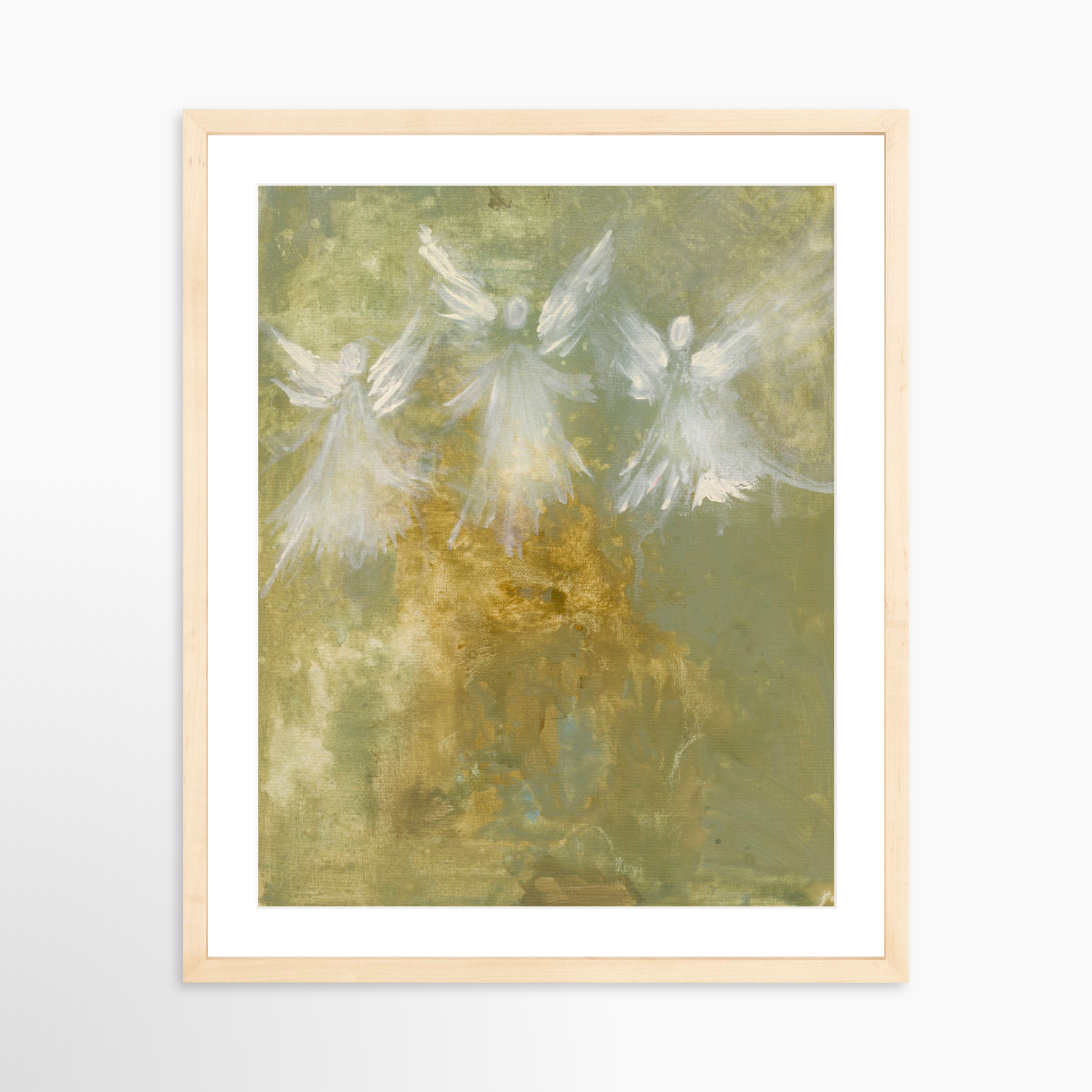 16x20 / Natural Frame + White Mat