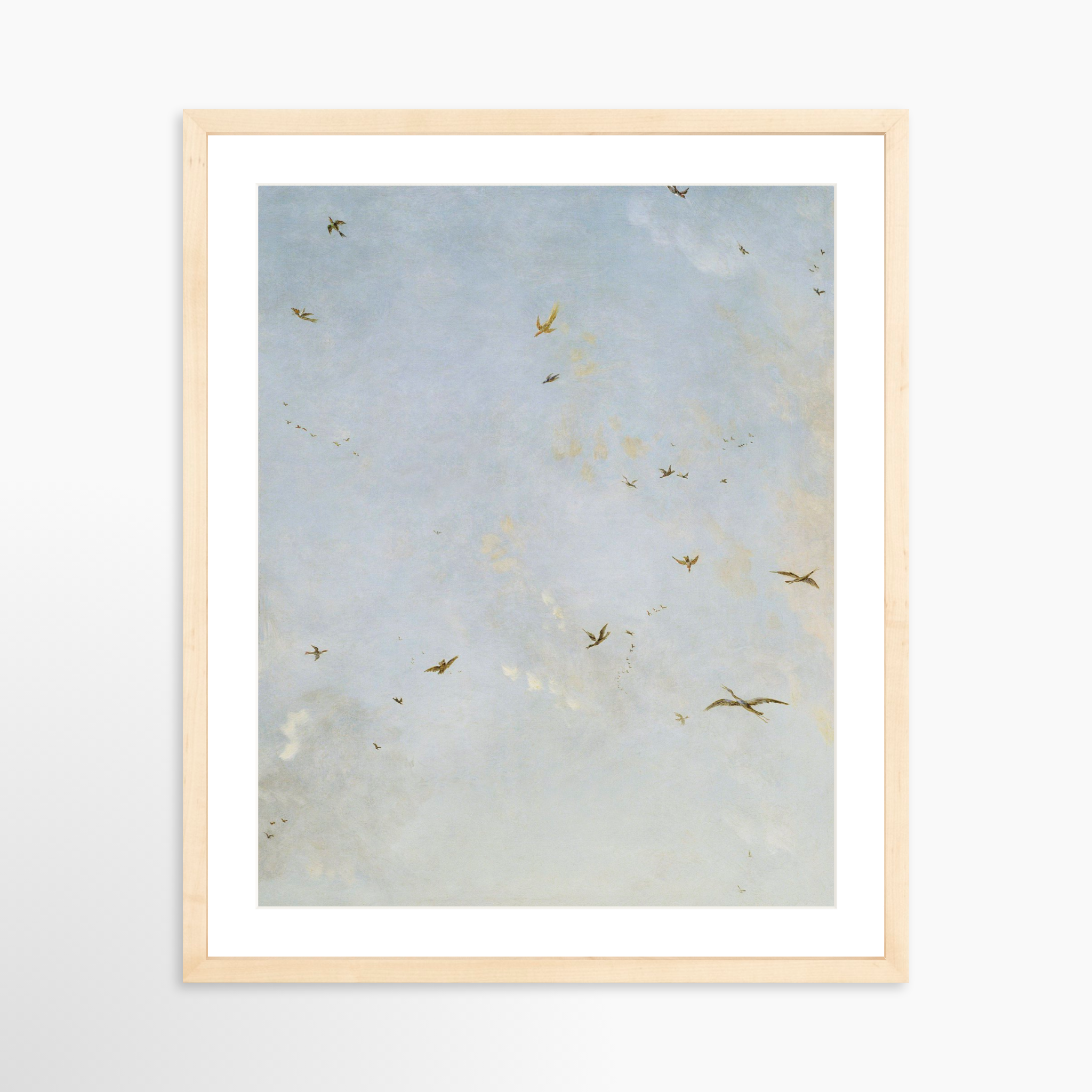16x20 / Natural Frame + White Mat