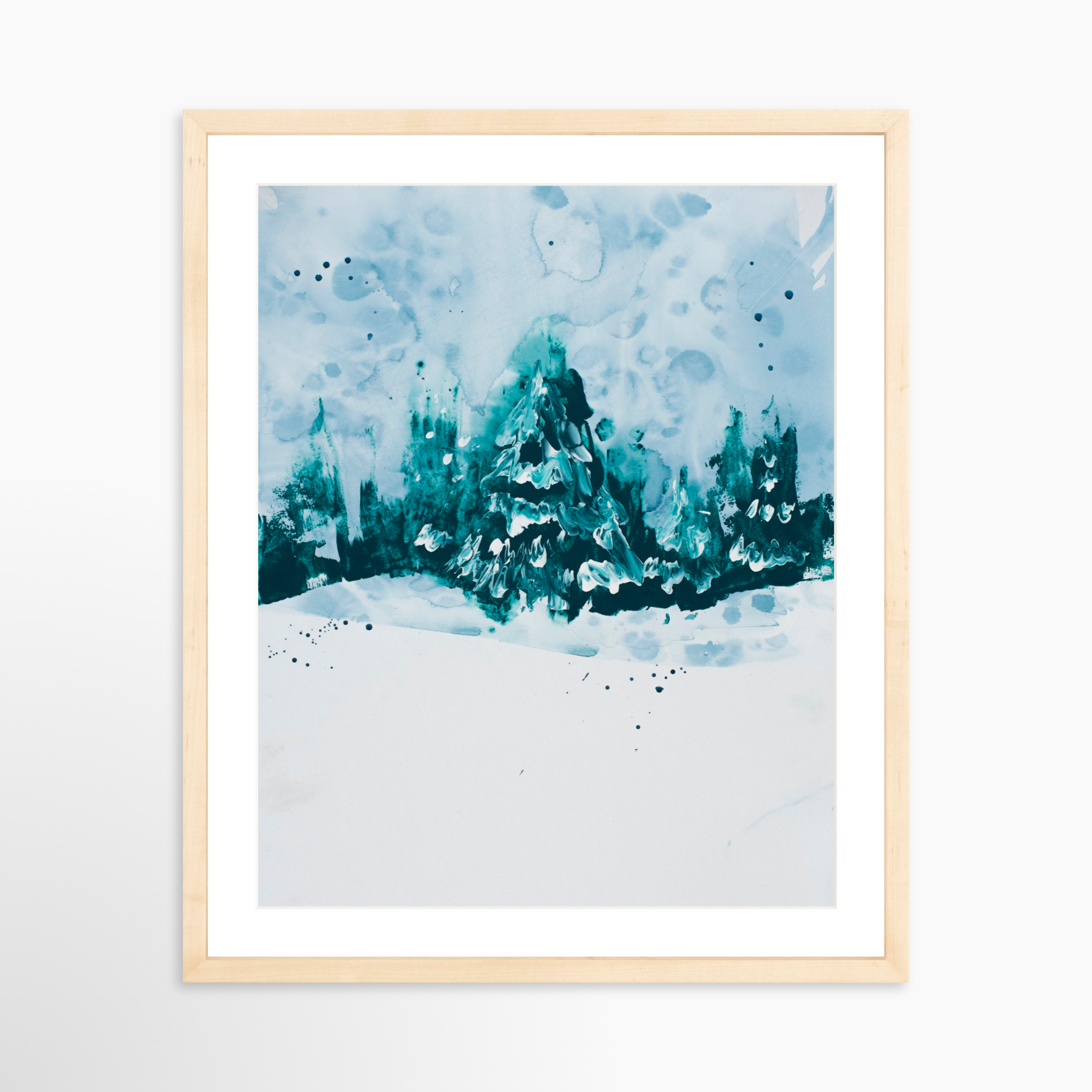 16x20 / Natural Frame + White Mat