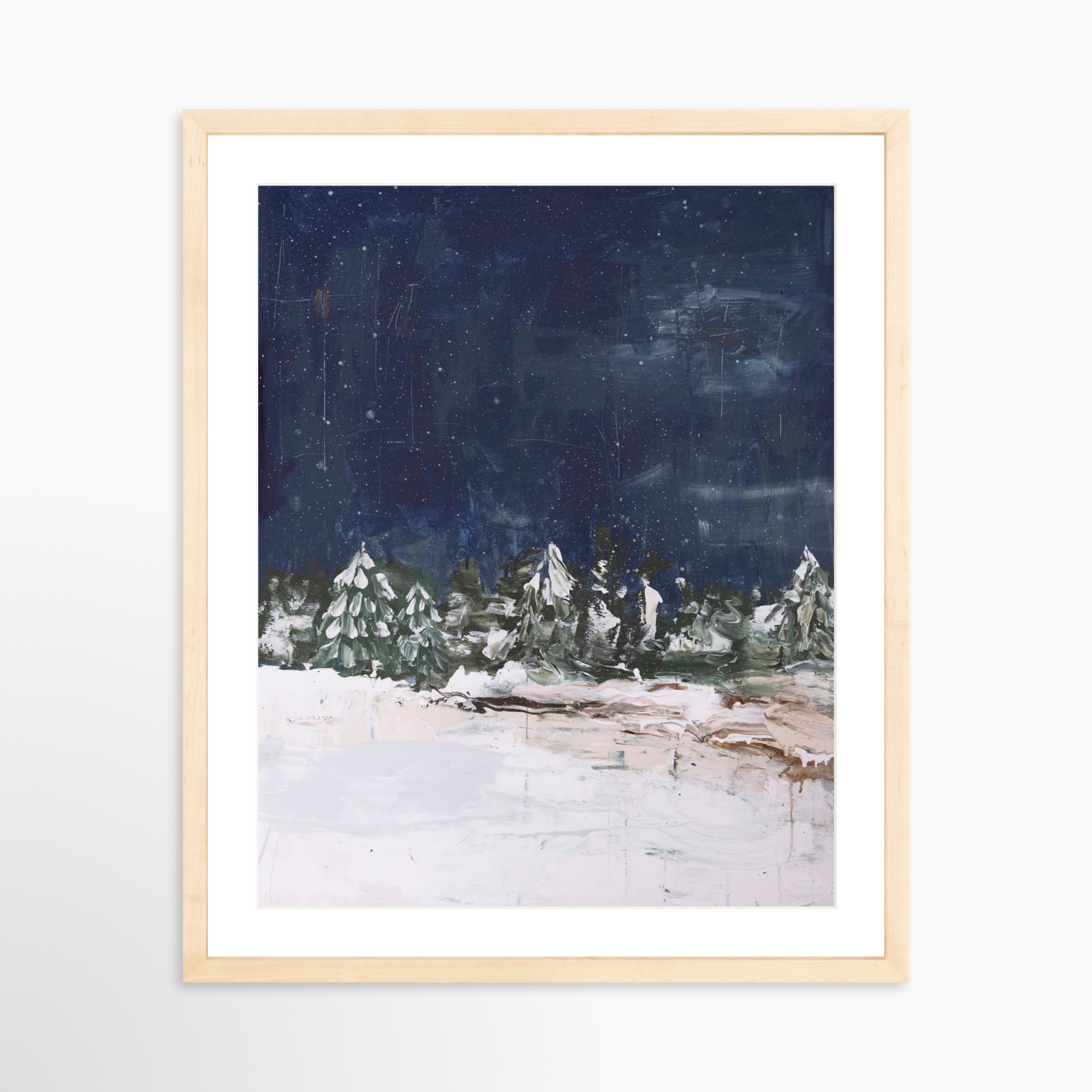 16x20 / Natural Frame + White Mat