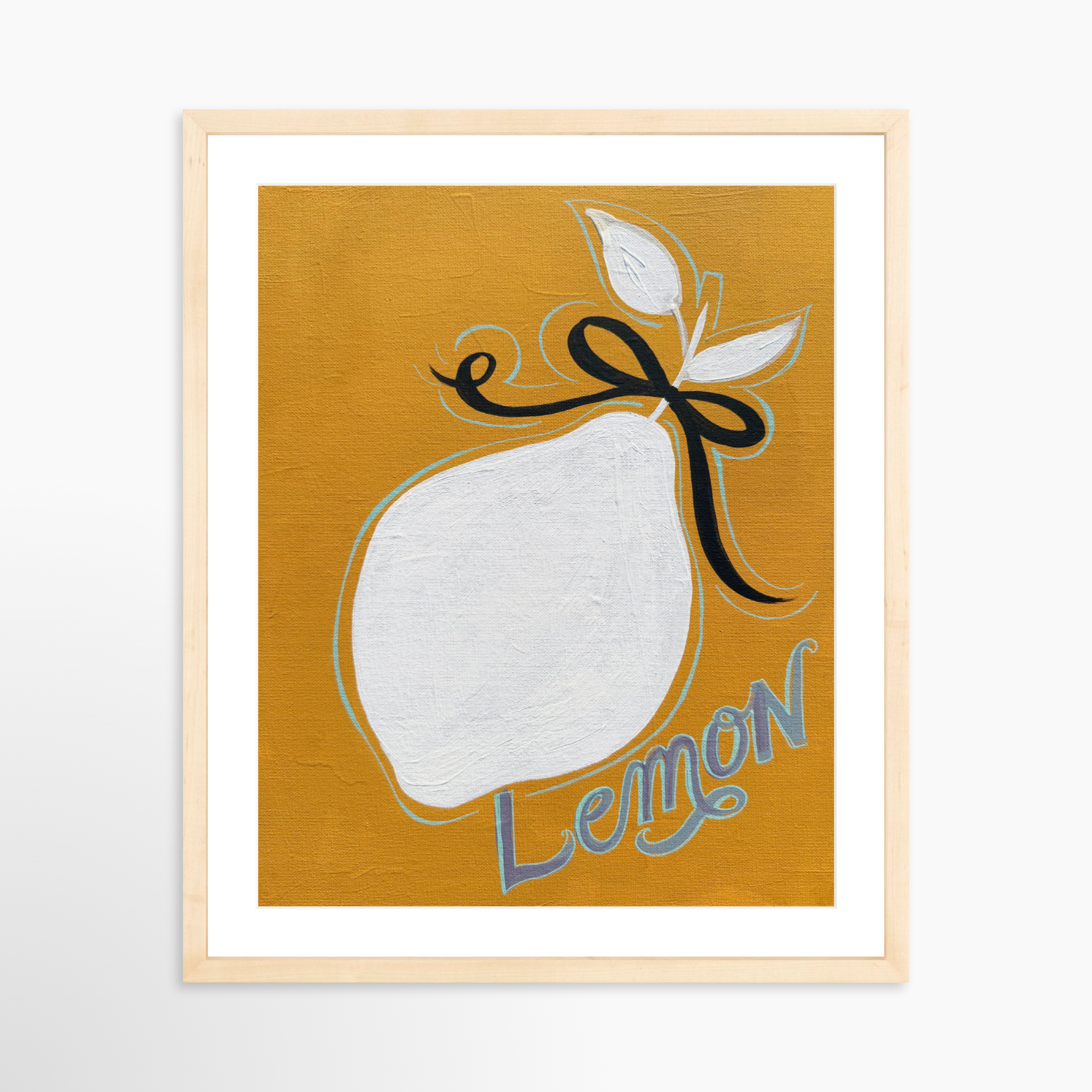 16x20 / Natural Frame + White Mat