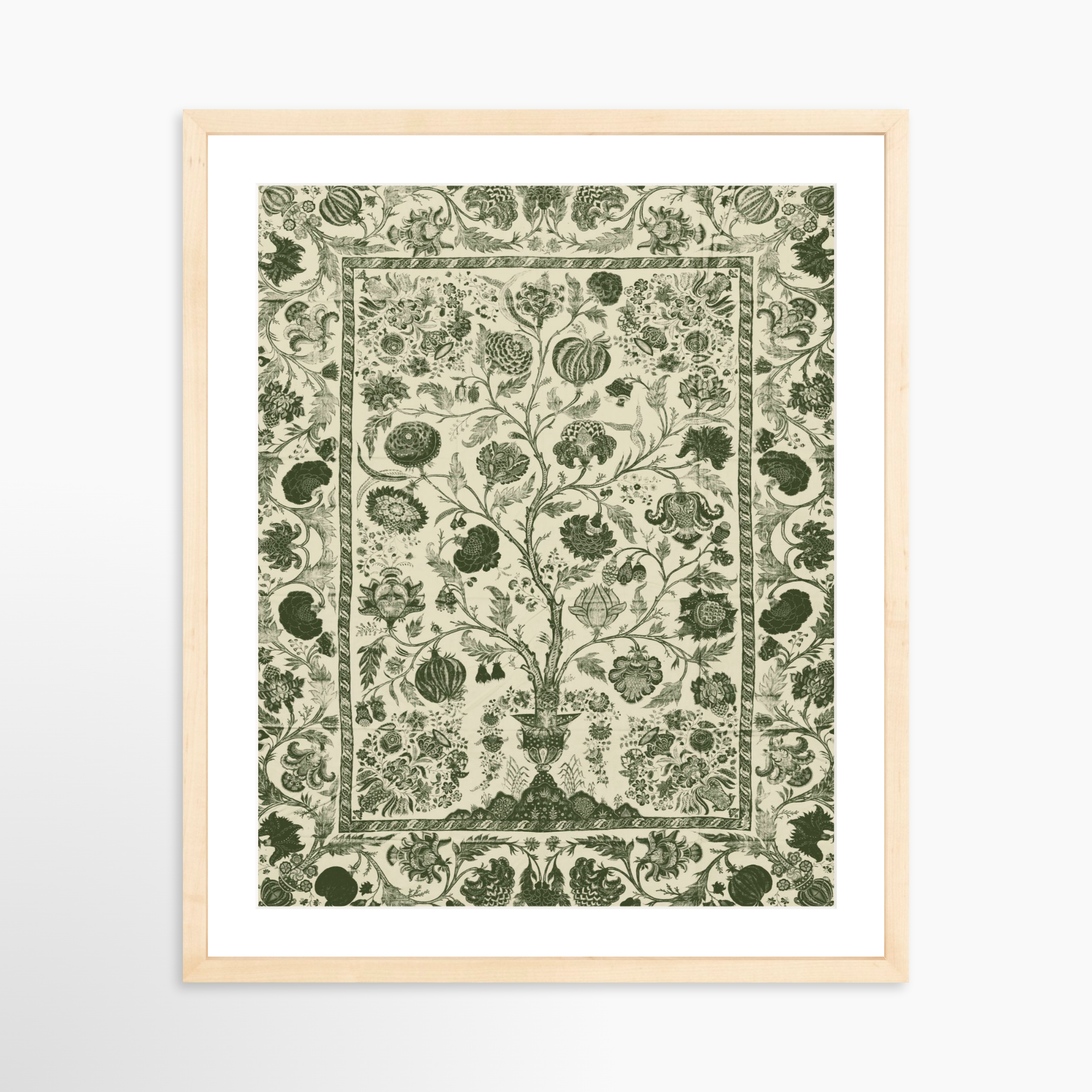 16x20 / Natural Frame + White Mat