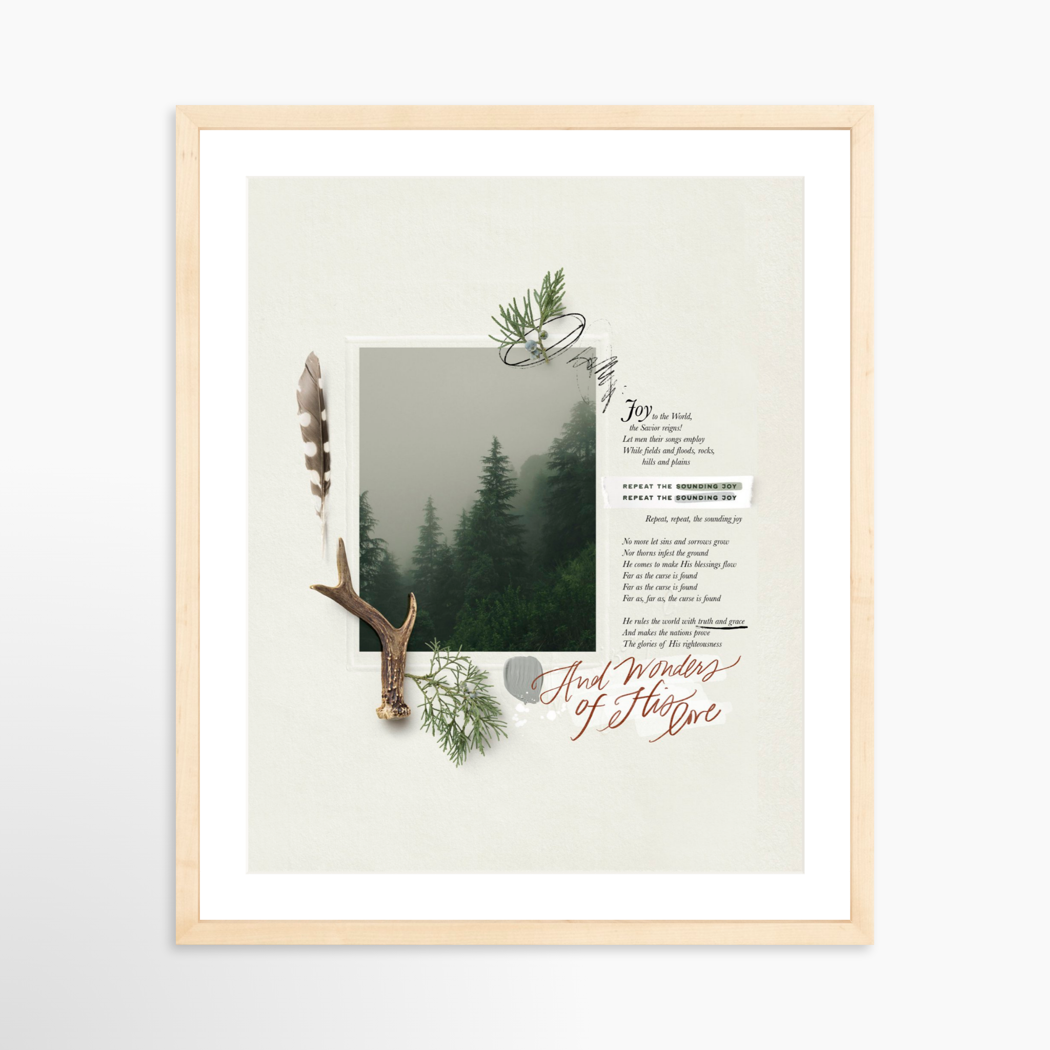 16x20 / Natural Frame + White Mat