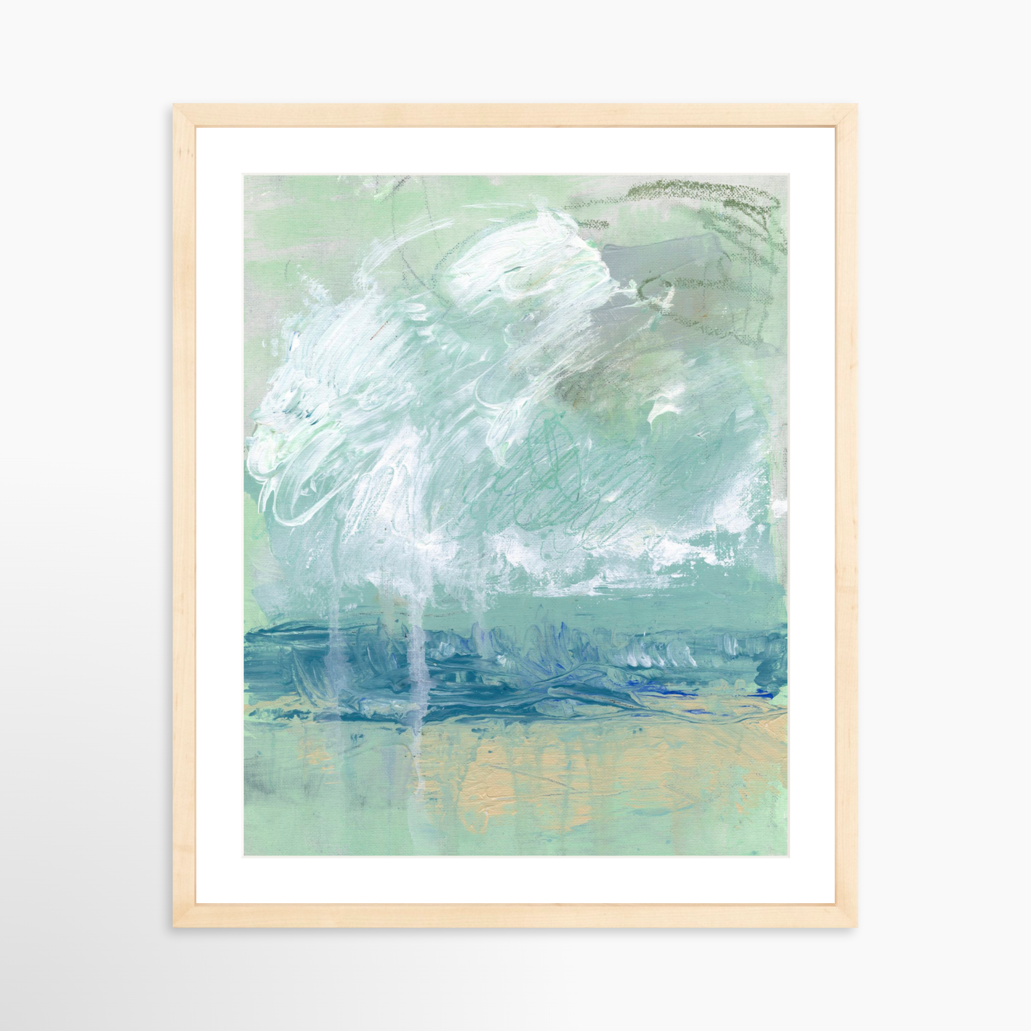 16x20 / Natural Frame + White Mat