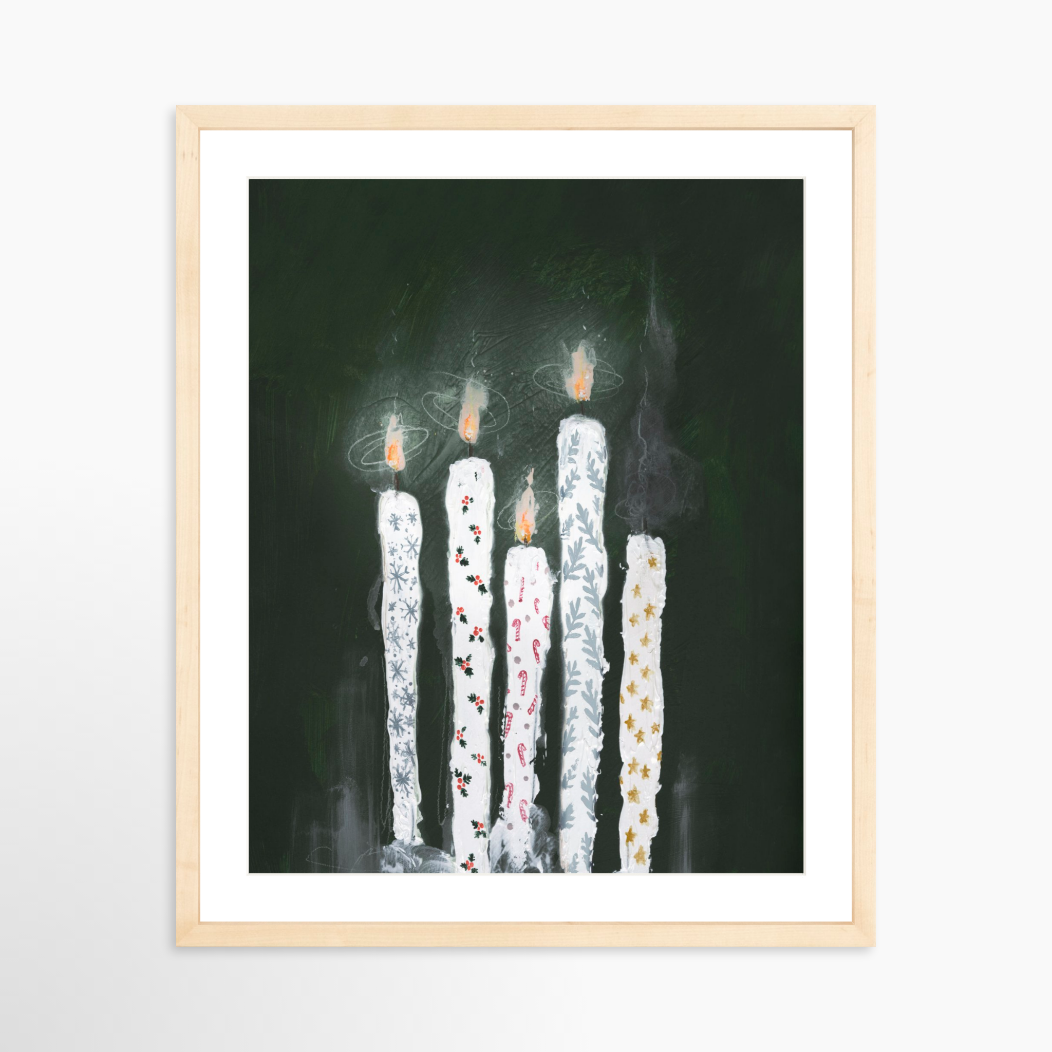 16x20 / Natural Frame + White Mat