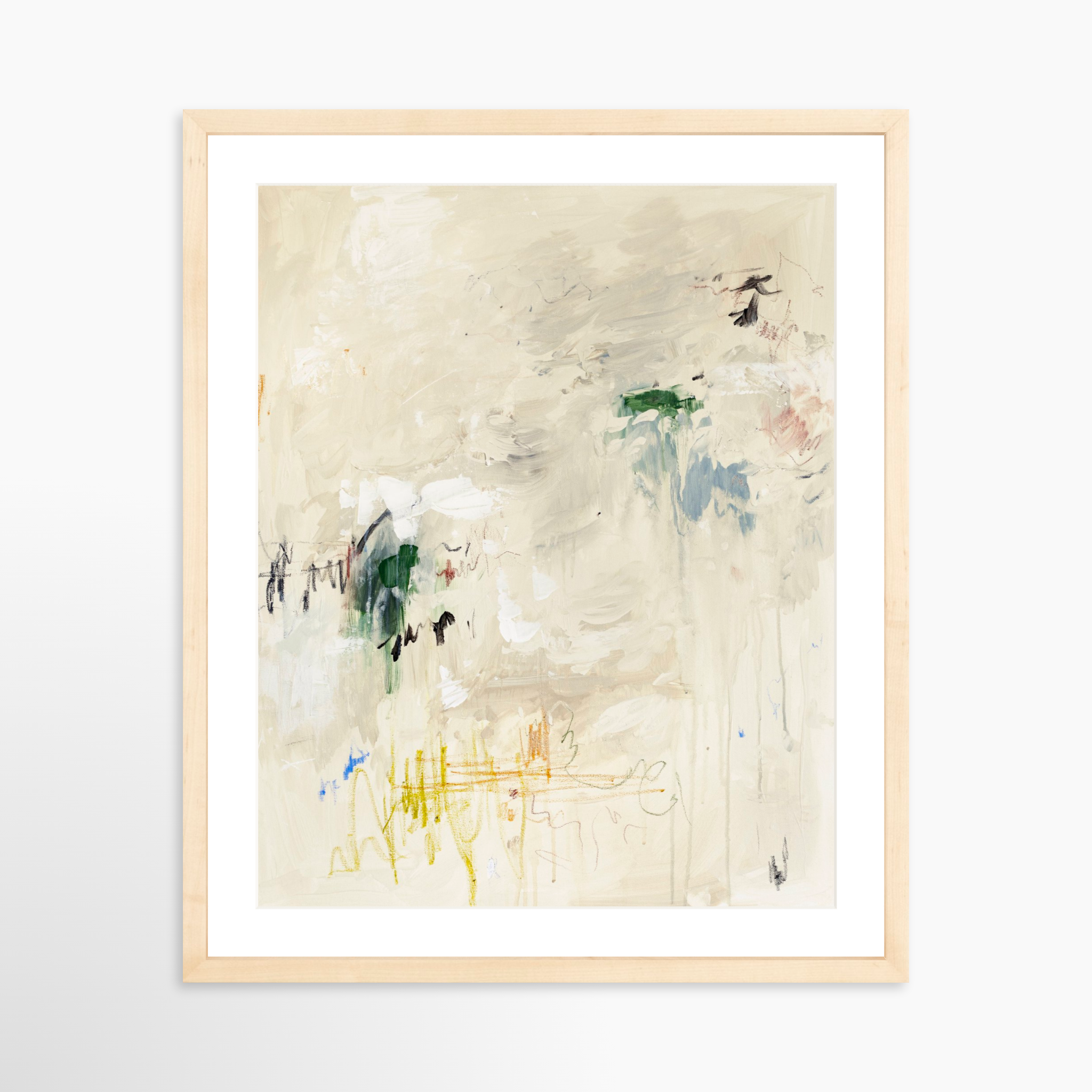 16x20 / Natural Frame + White Mat