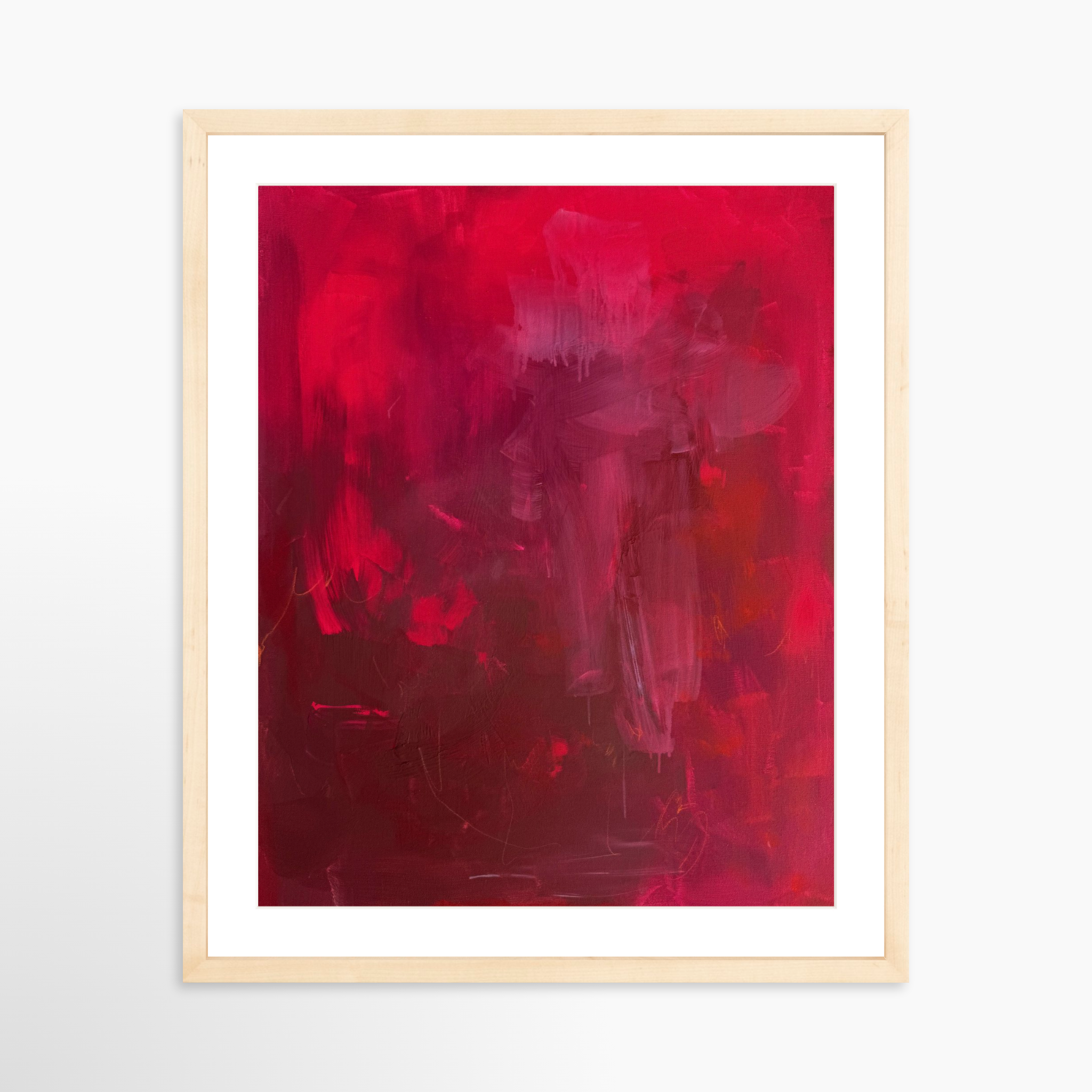 16x20 / Natural Frame + White Mat