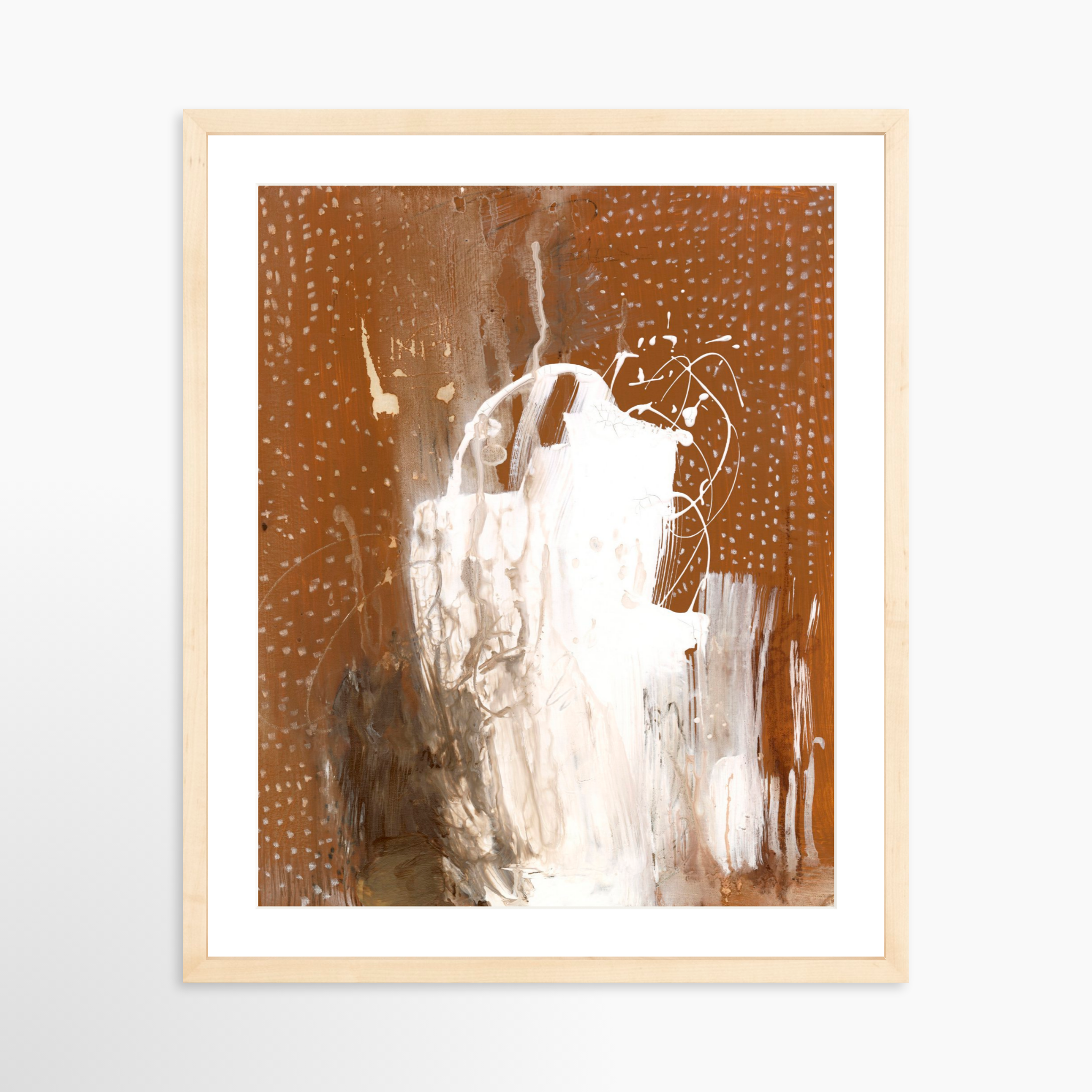 16x20 / Natural Frame + White Mat