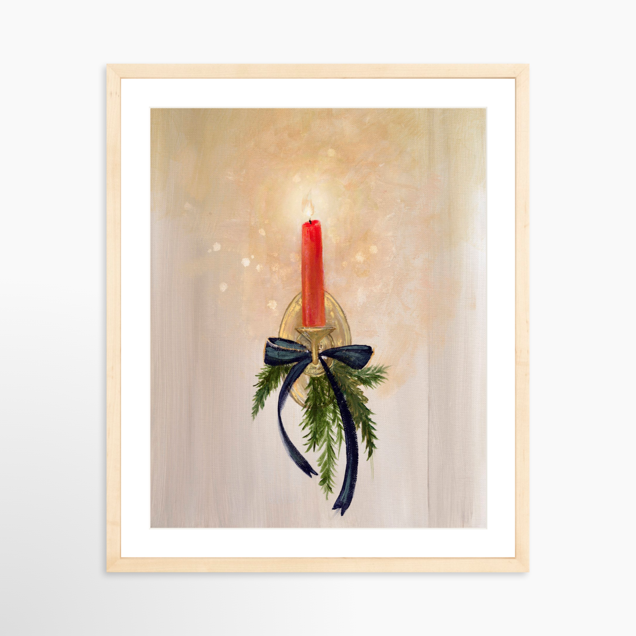 16x20 / Natural Frame + White Mat
