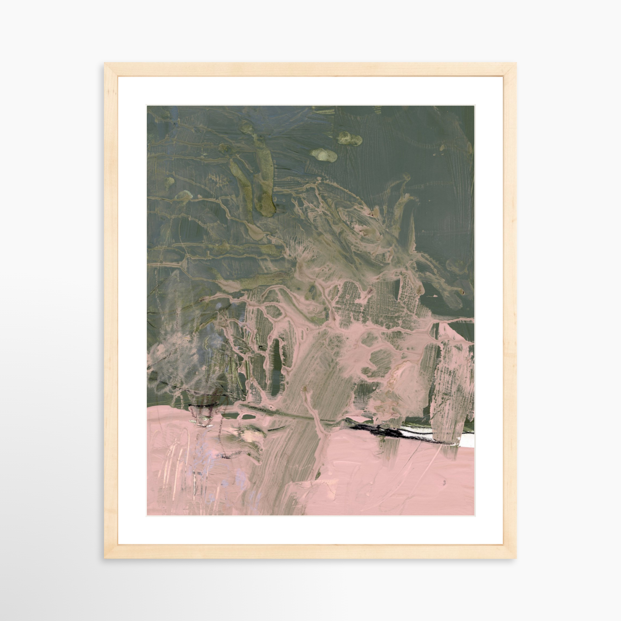 16x20 / Natural Frame + White Mat