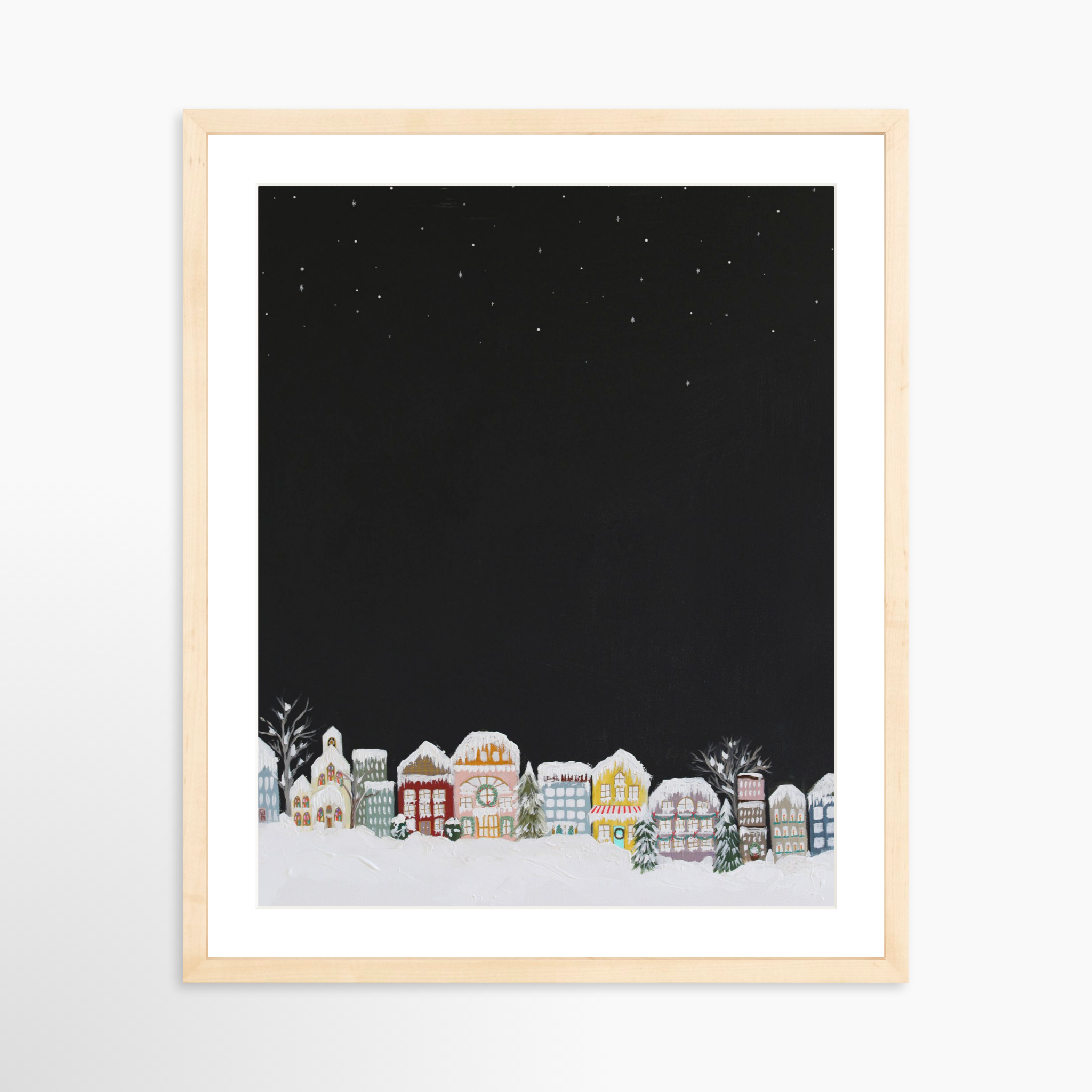 16x20 / Natural Frame + White Mat