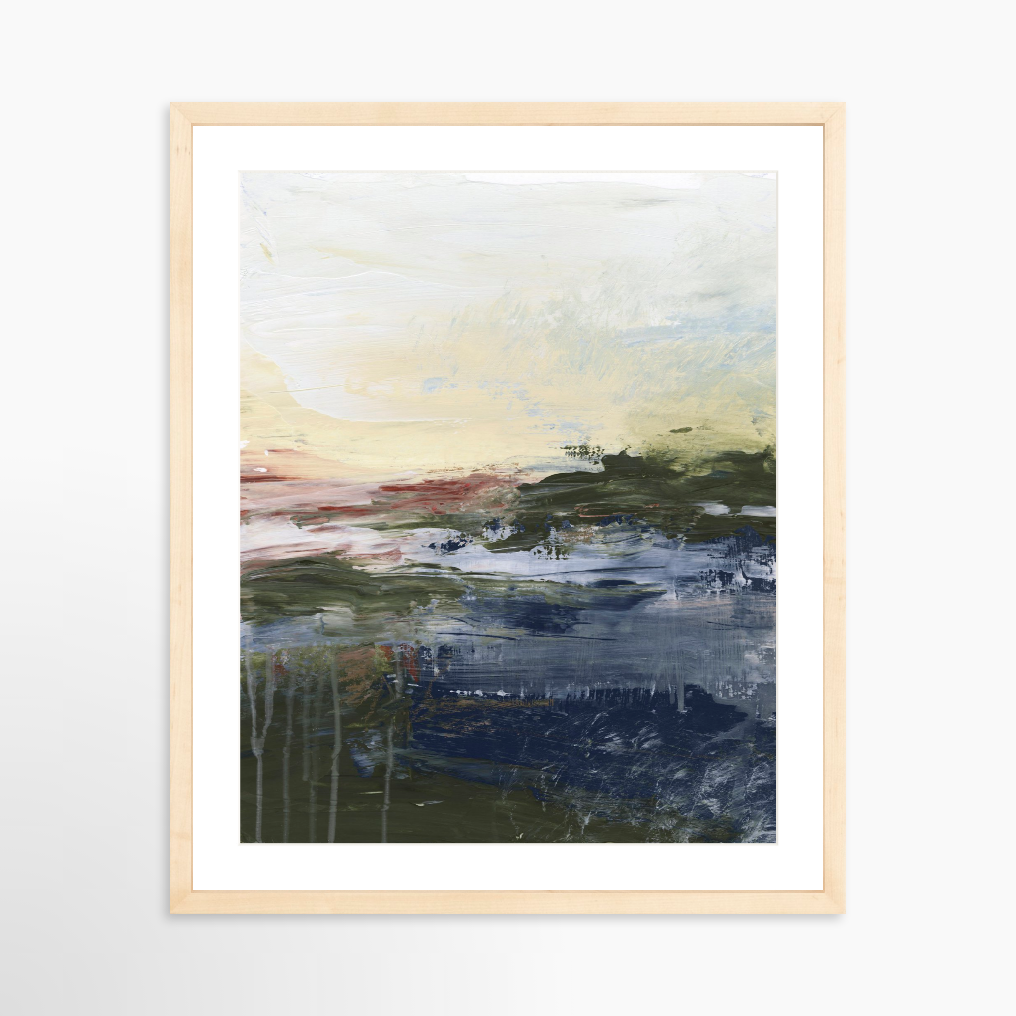 16x20 / Natural Frame + White Mat