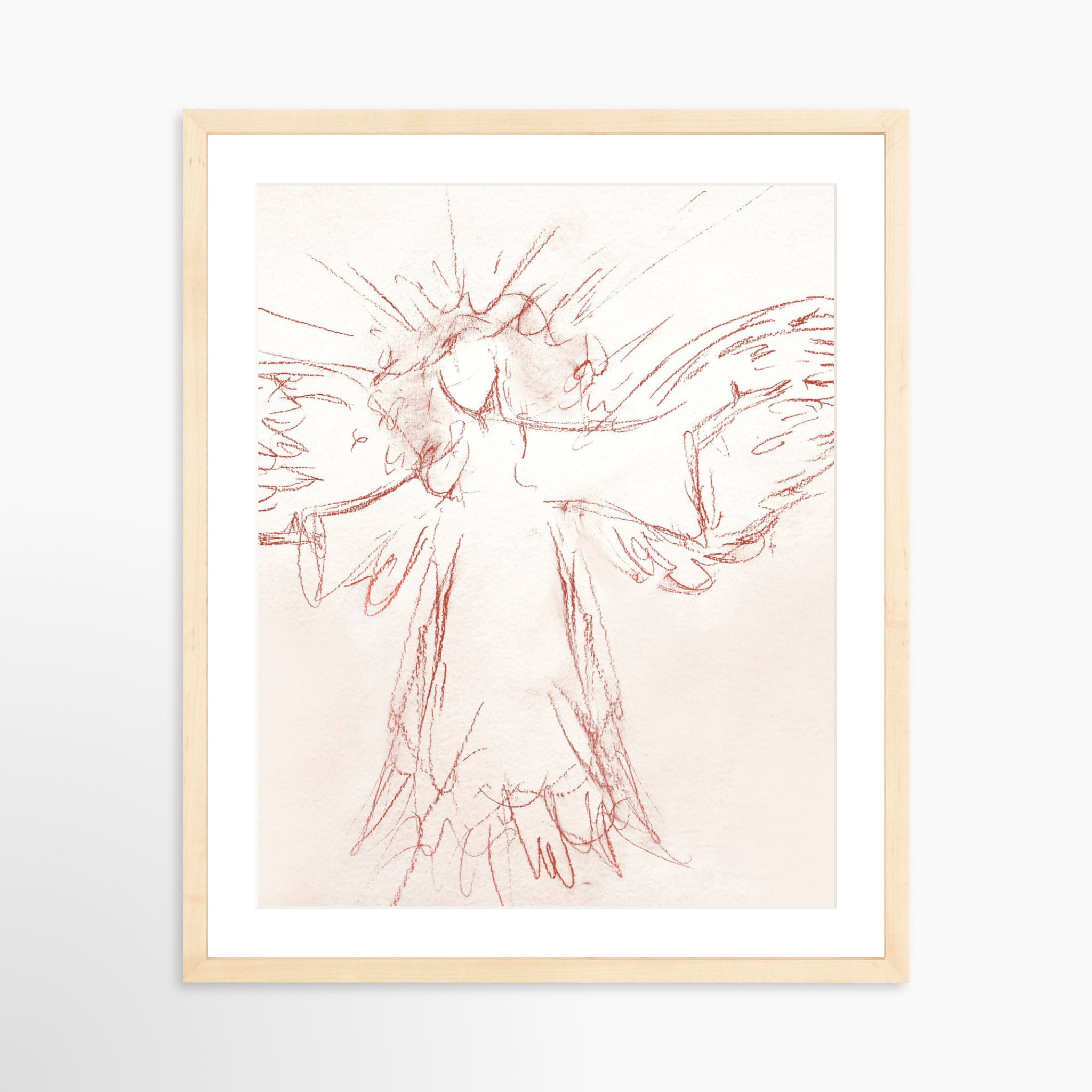 16x20 / Natural Frame + White Mat