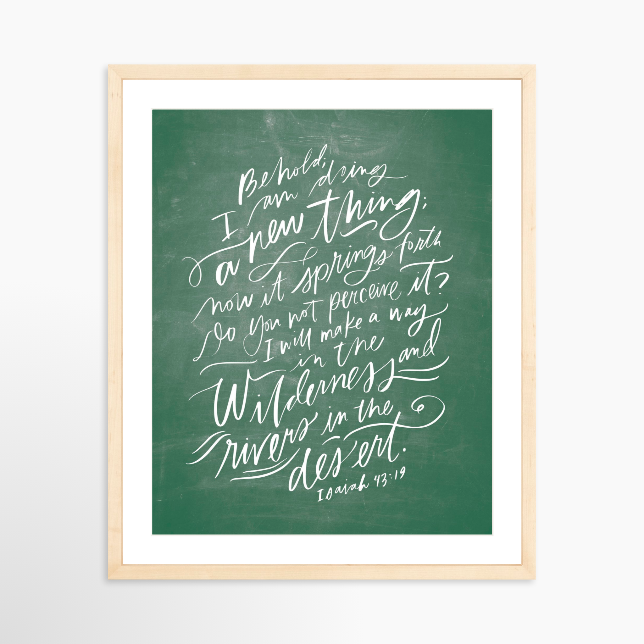16x20 / Natural Frame + White Mat
