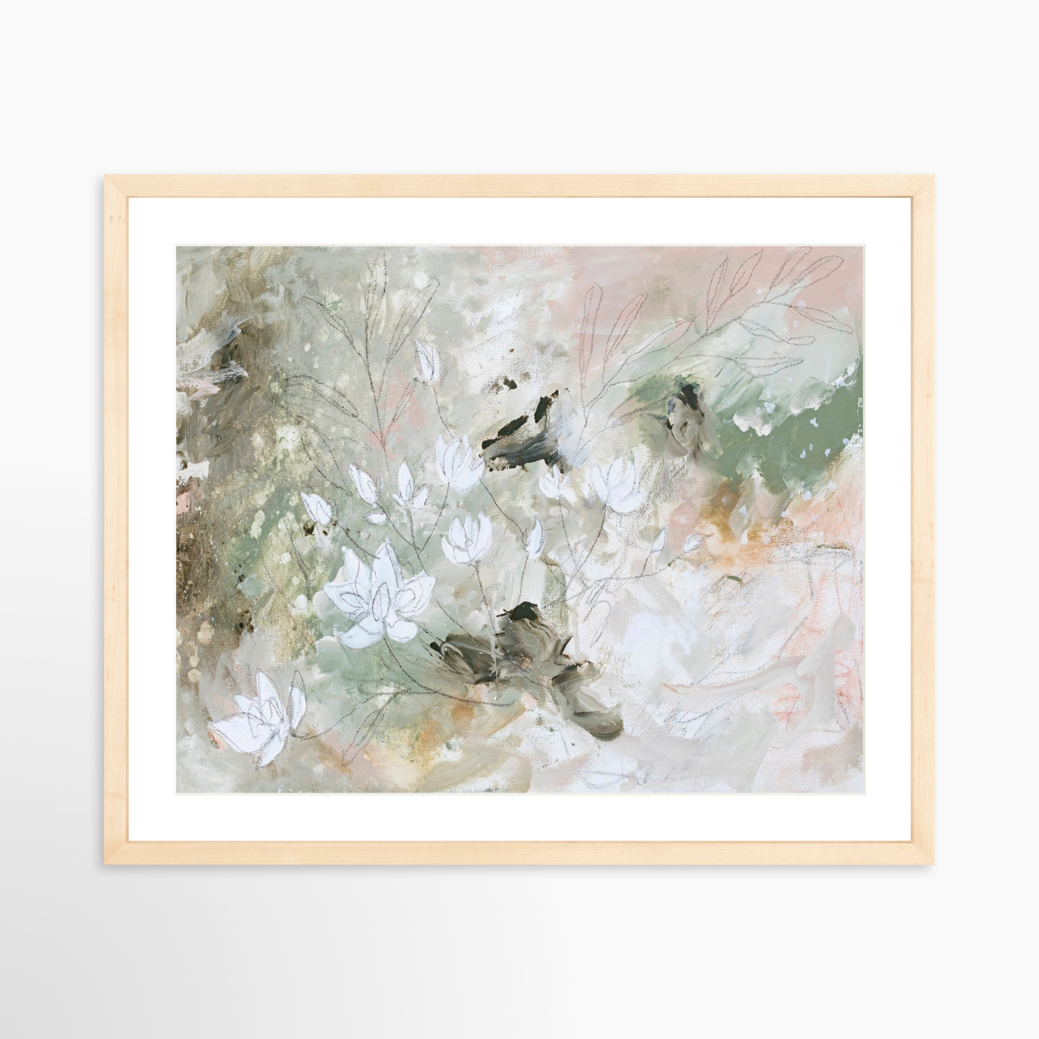 20x16 / Natural Frame + White Mat