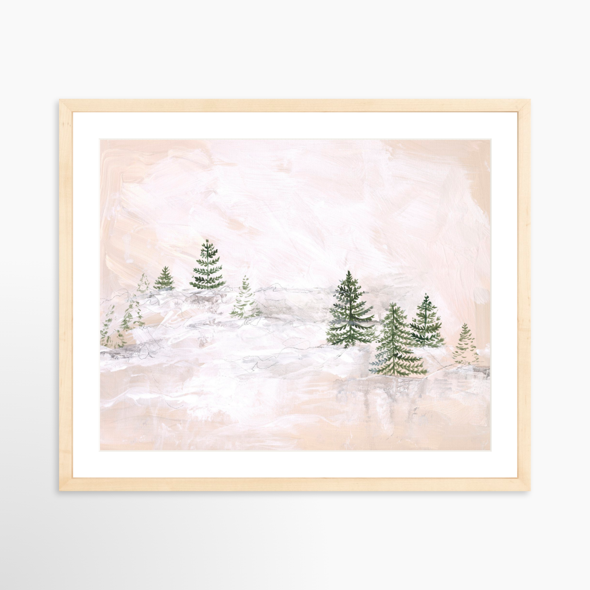 20x16 / Natural Frame + White Mat