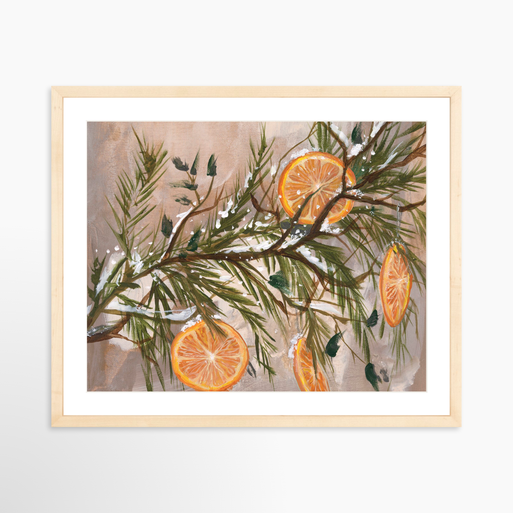 20x16 / Natural Frame + White Mat