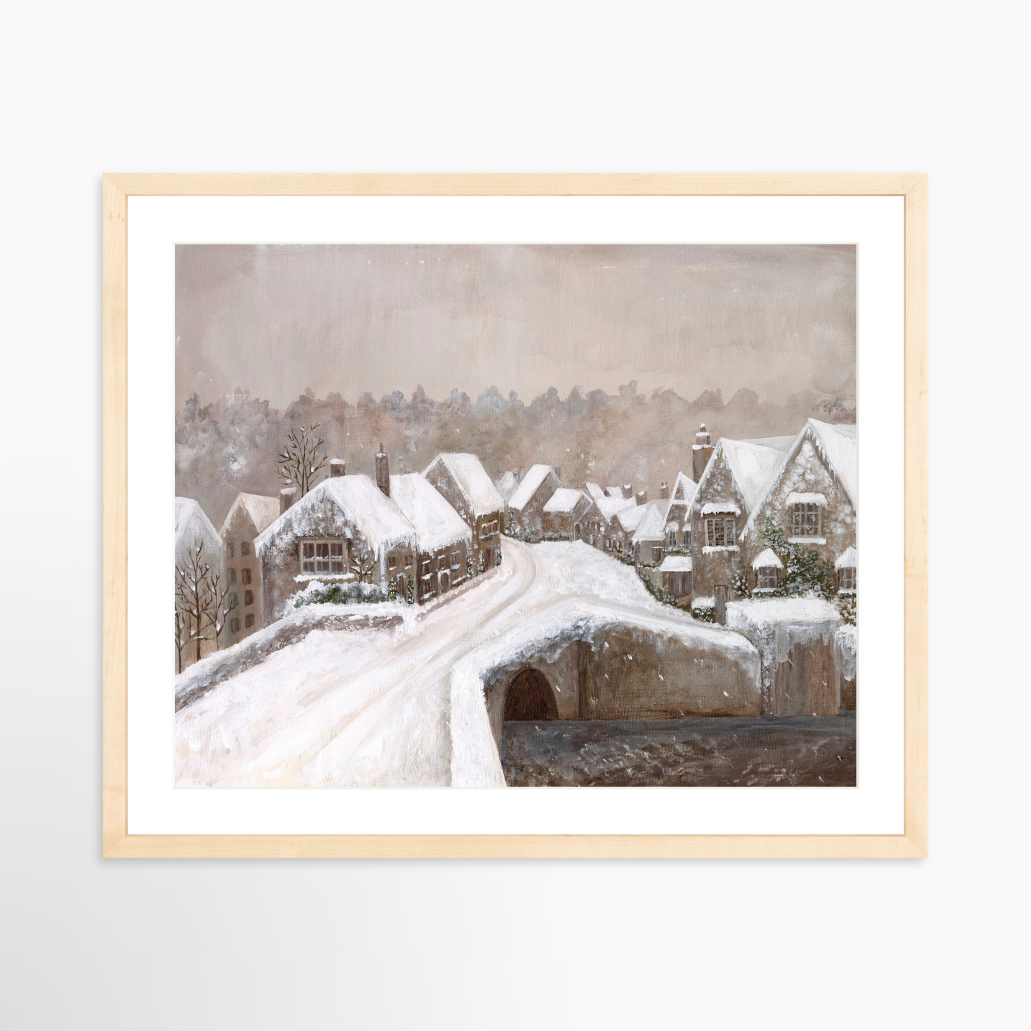 20x16 / Natural Frame + White Mat