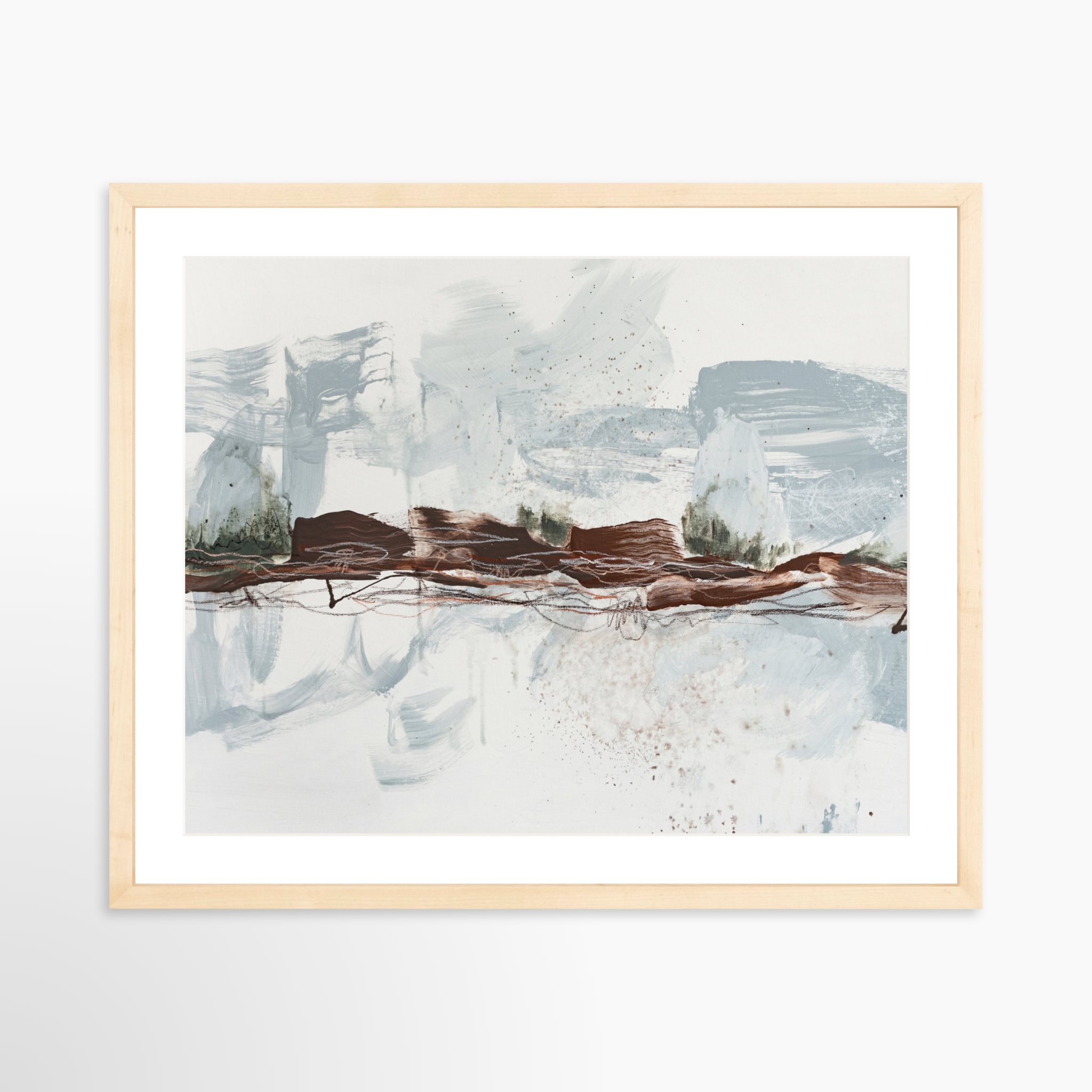 20x16 / Natural Frame + White Mat