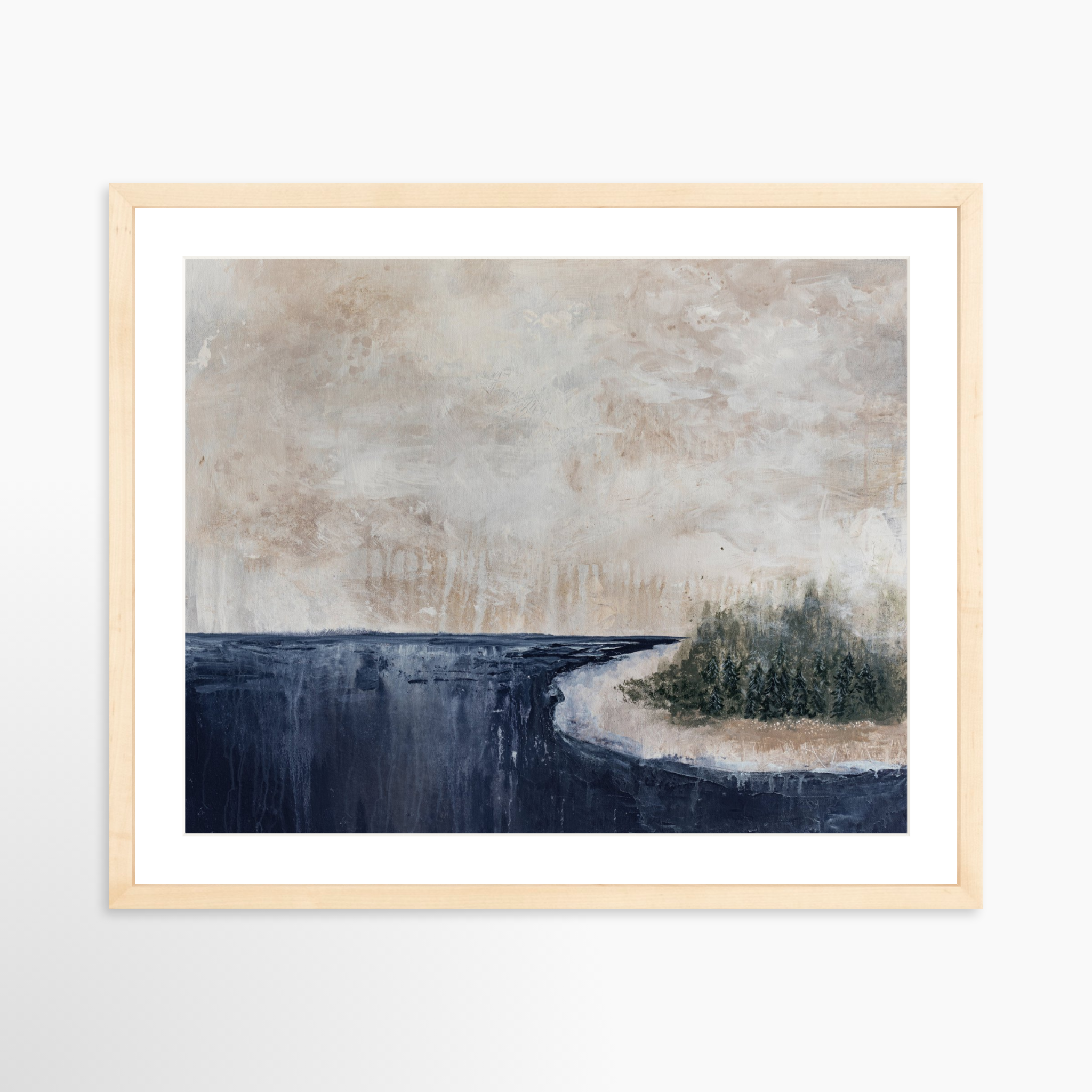 20x16 / Natural Frame + White Mat