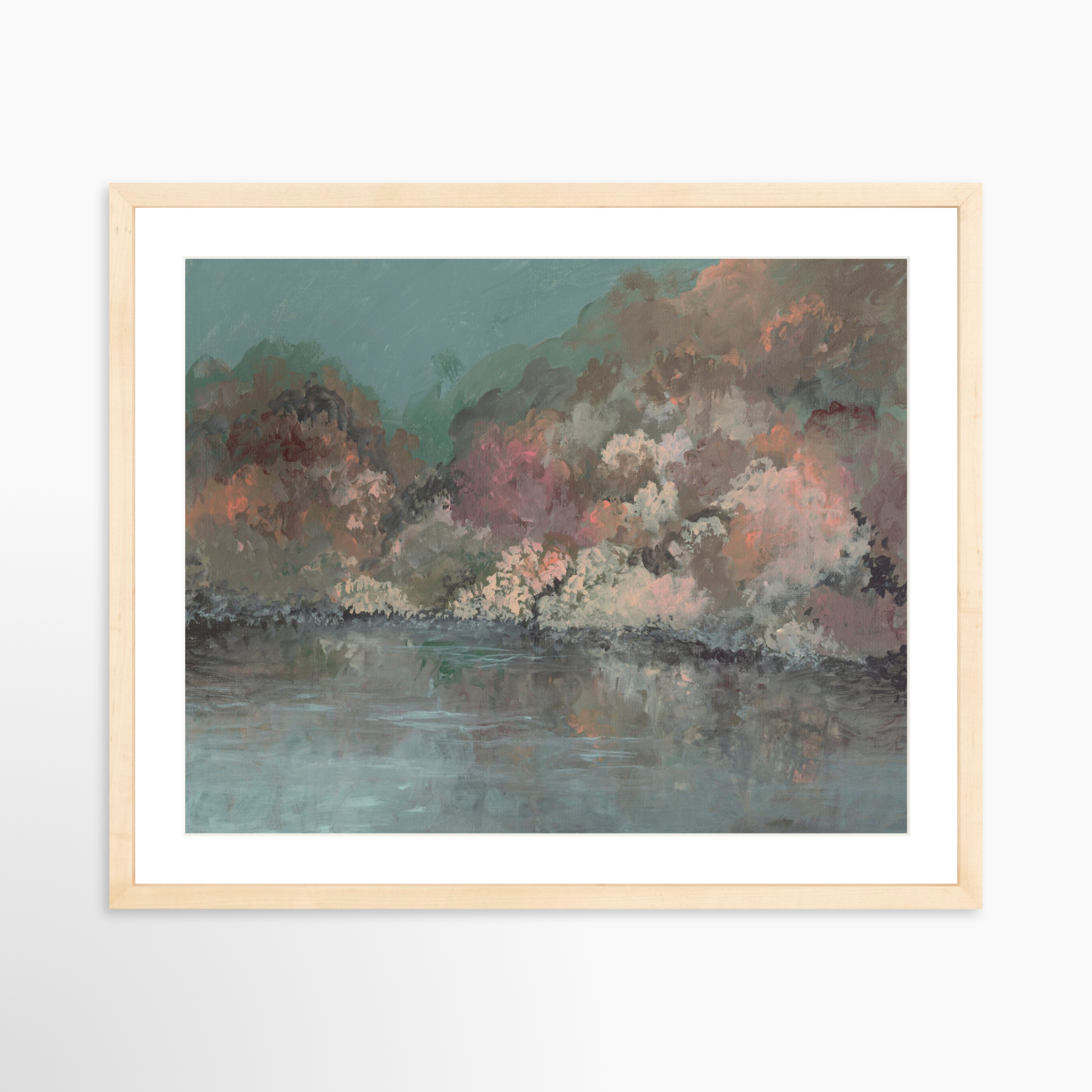 20x16 / Natural Frame + White Mat