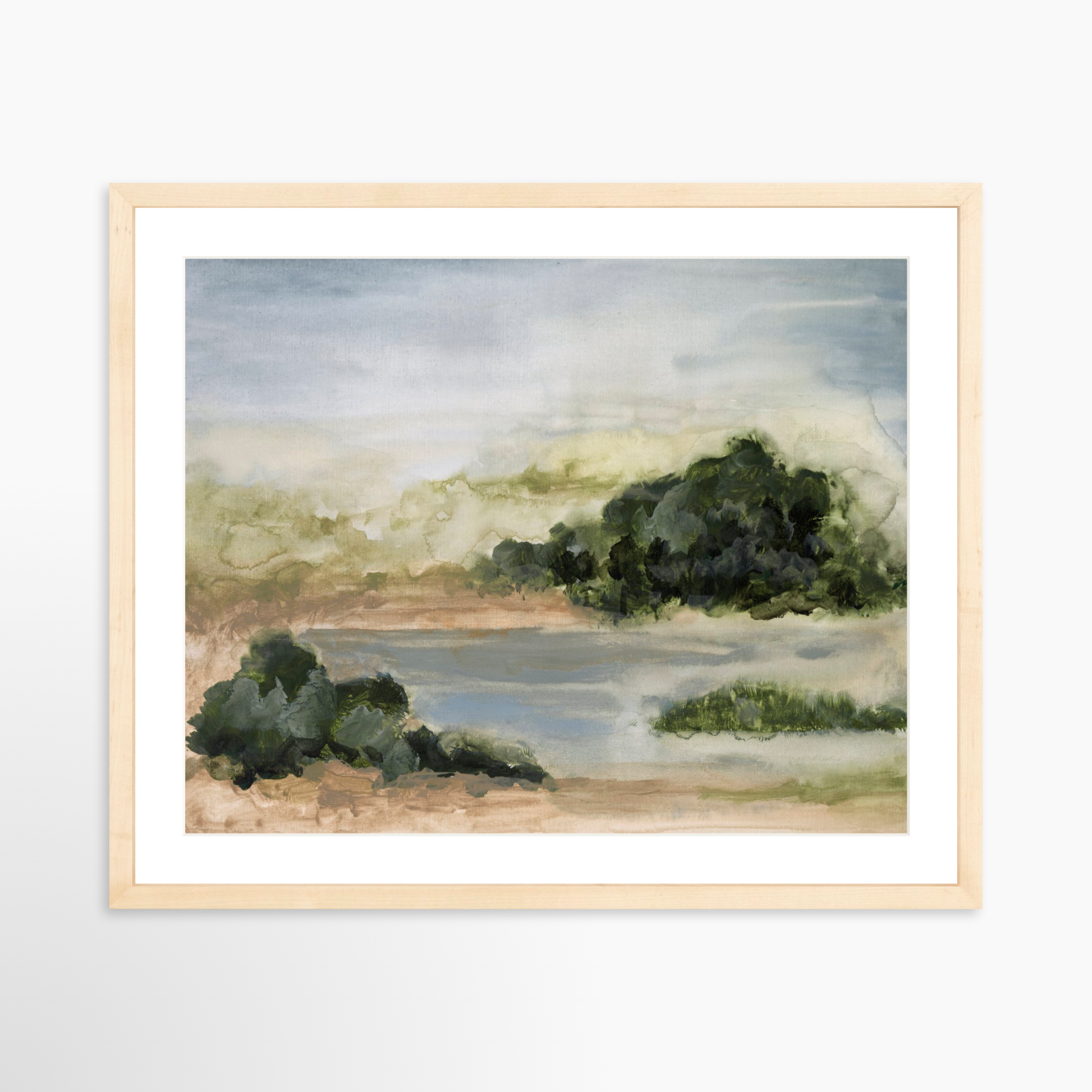 20x16 / Natural Frame + White Mat