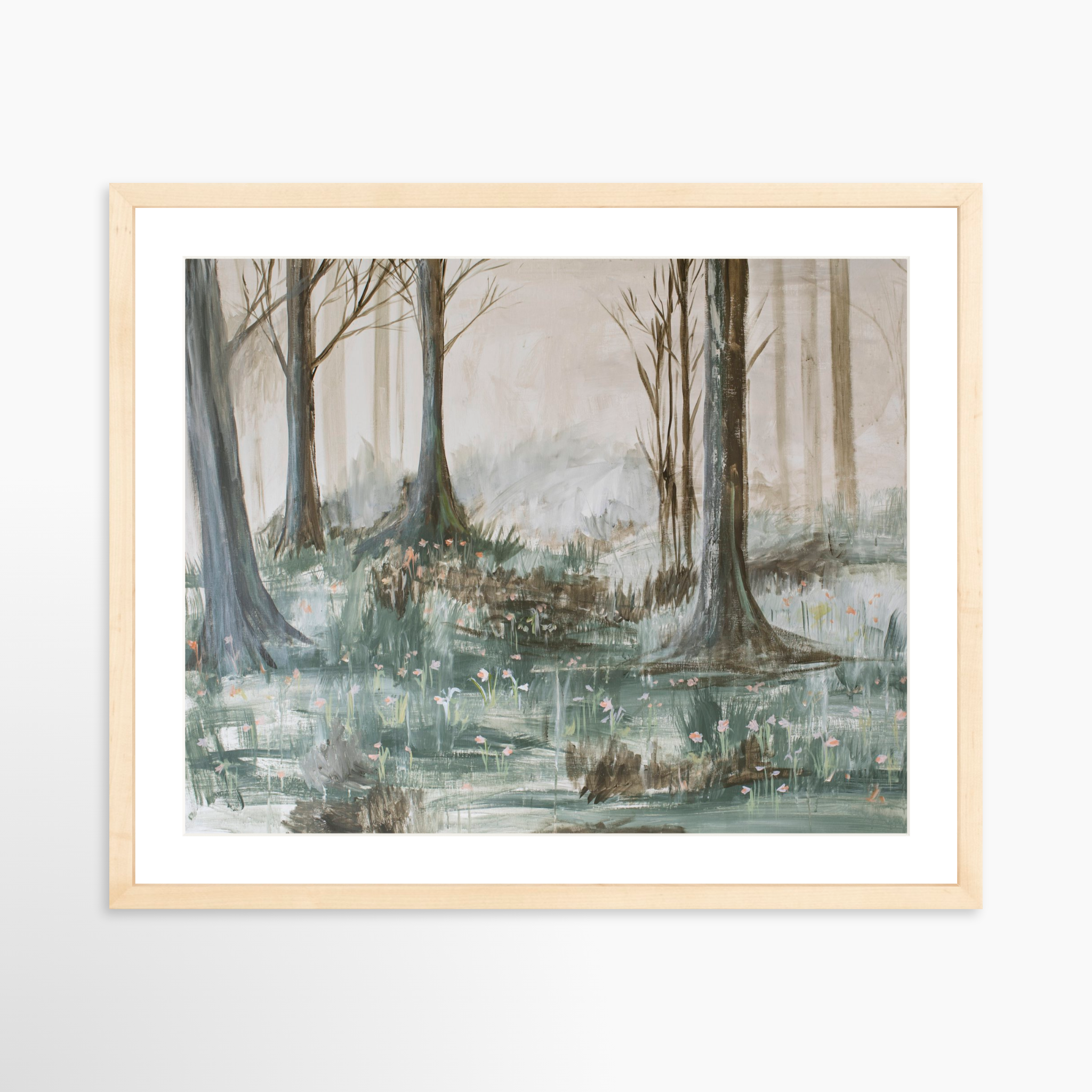 20x16 / Natural Frame + White Mat