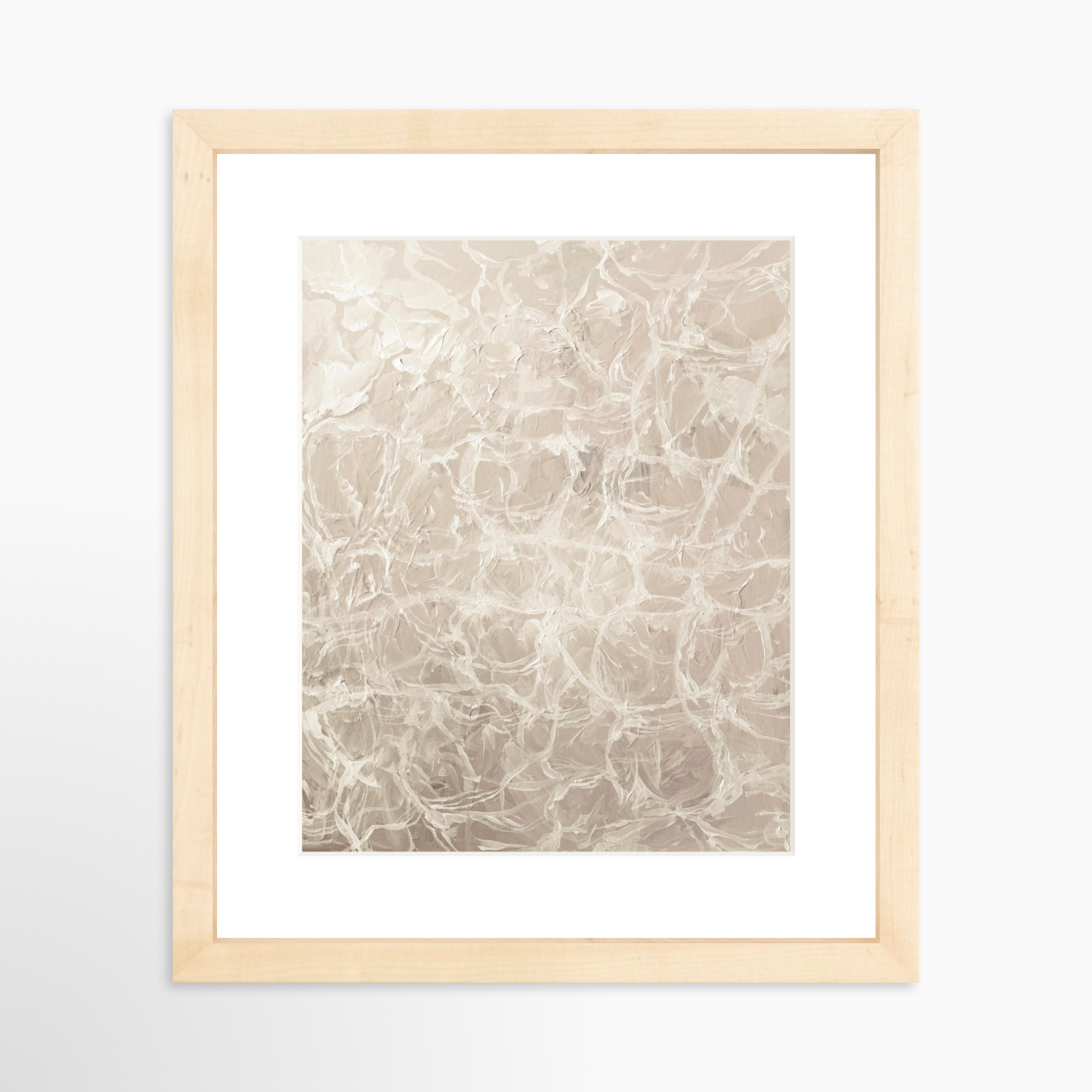 8x10 / Natural Frame + White Mat
