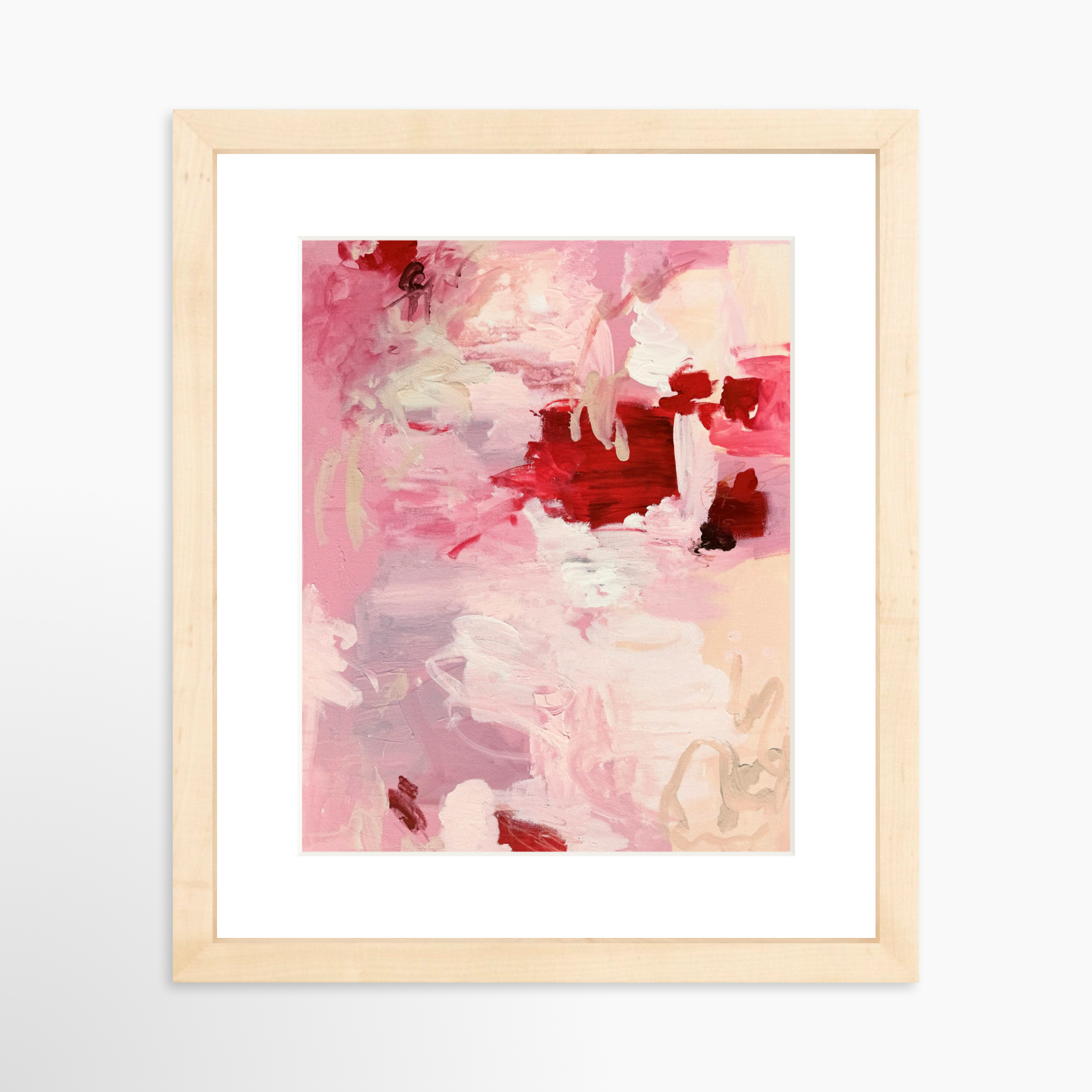 8x10 / Natural Frame + White Mat